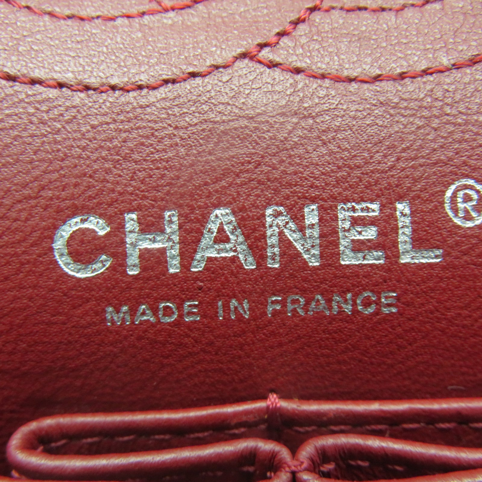 CHANEL Lingge cowhide leather 2.55 Chain Shoulder Bag silver buckle chain shoulder bag wine red