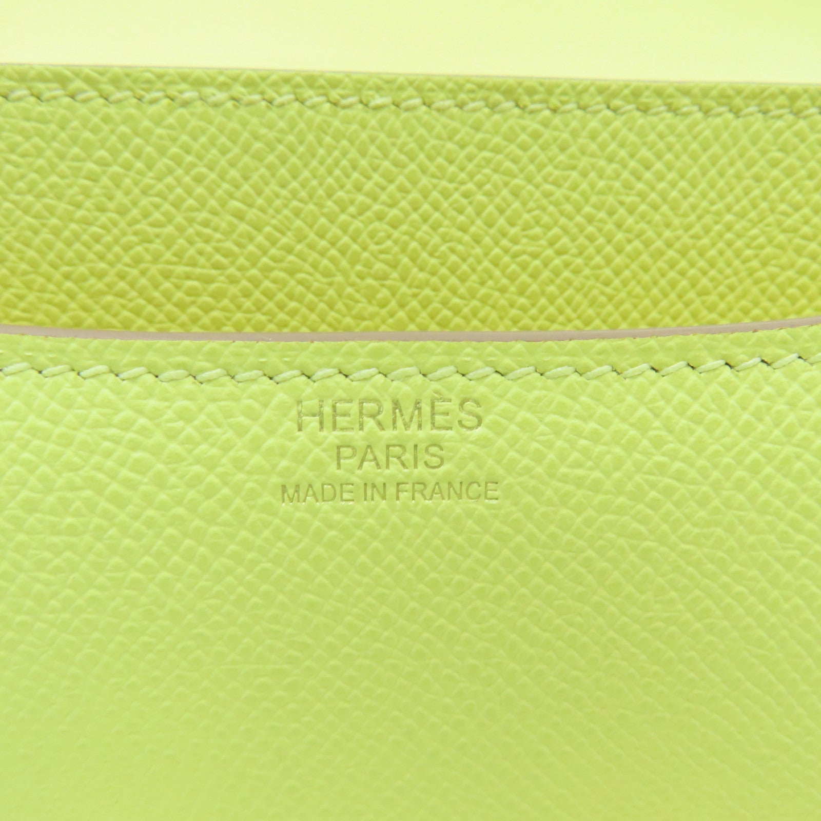 HERMES Epsom皮革Constance 24金扣手挽肩背兩用袋黃色