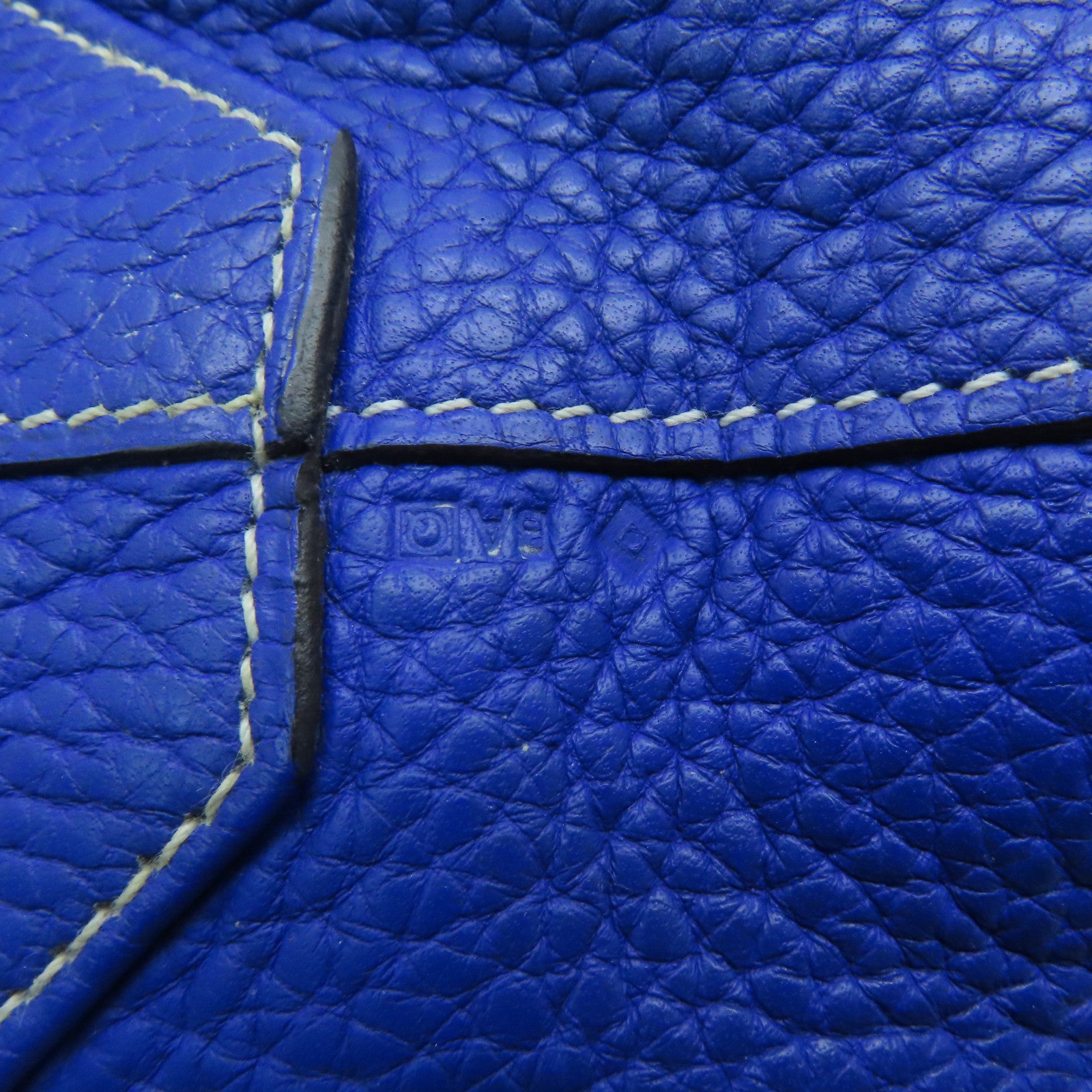 HERMES [Sharp Discount] Clemence Leather Double Sens Handle Bag / Shoulder Bag Bleu Electrique Blue / Gray