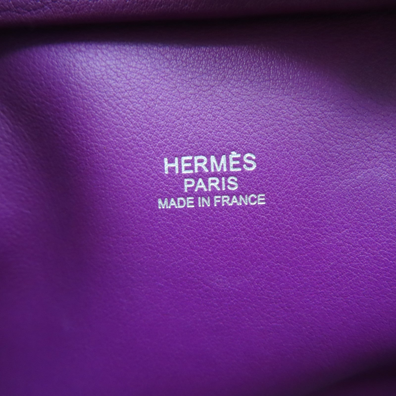 HERMES Swift Leather Plume 20 Silver Buckle Handle Bag Anemone Purple