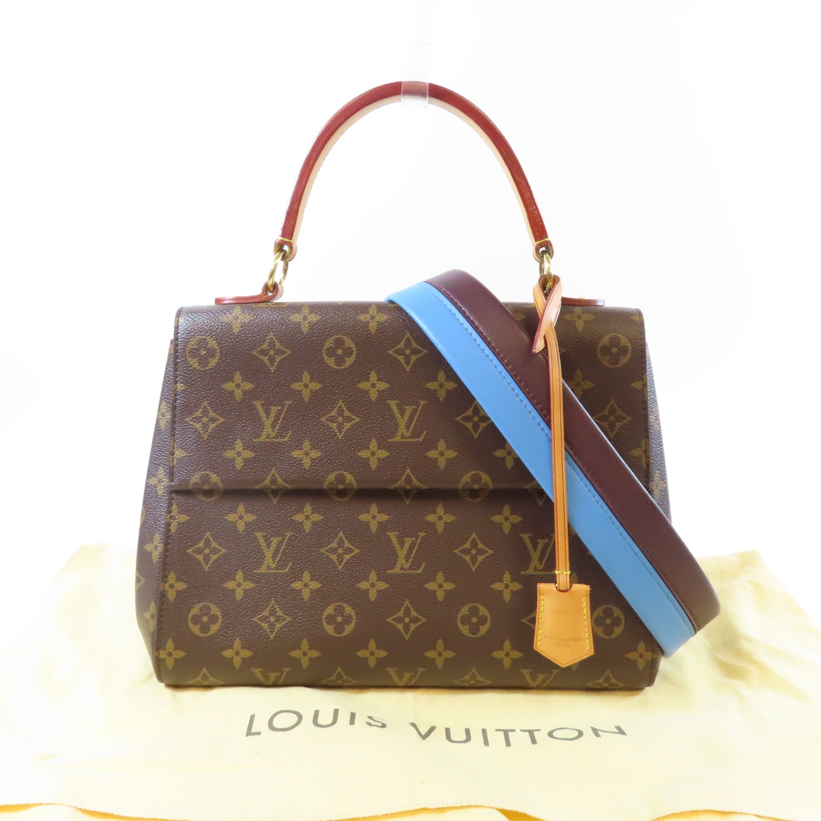 LOUIS VUITTON Monogram Cluny MM金扣手挽肩背兩用袋啡色