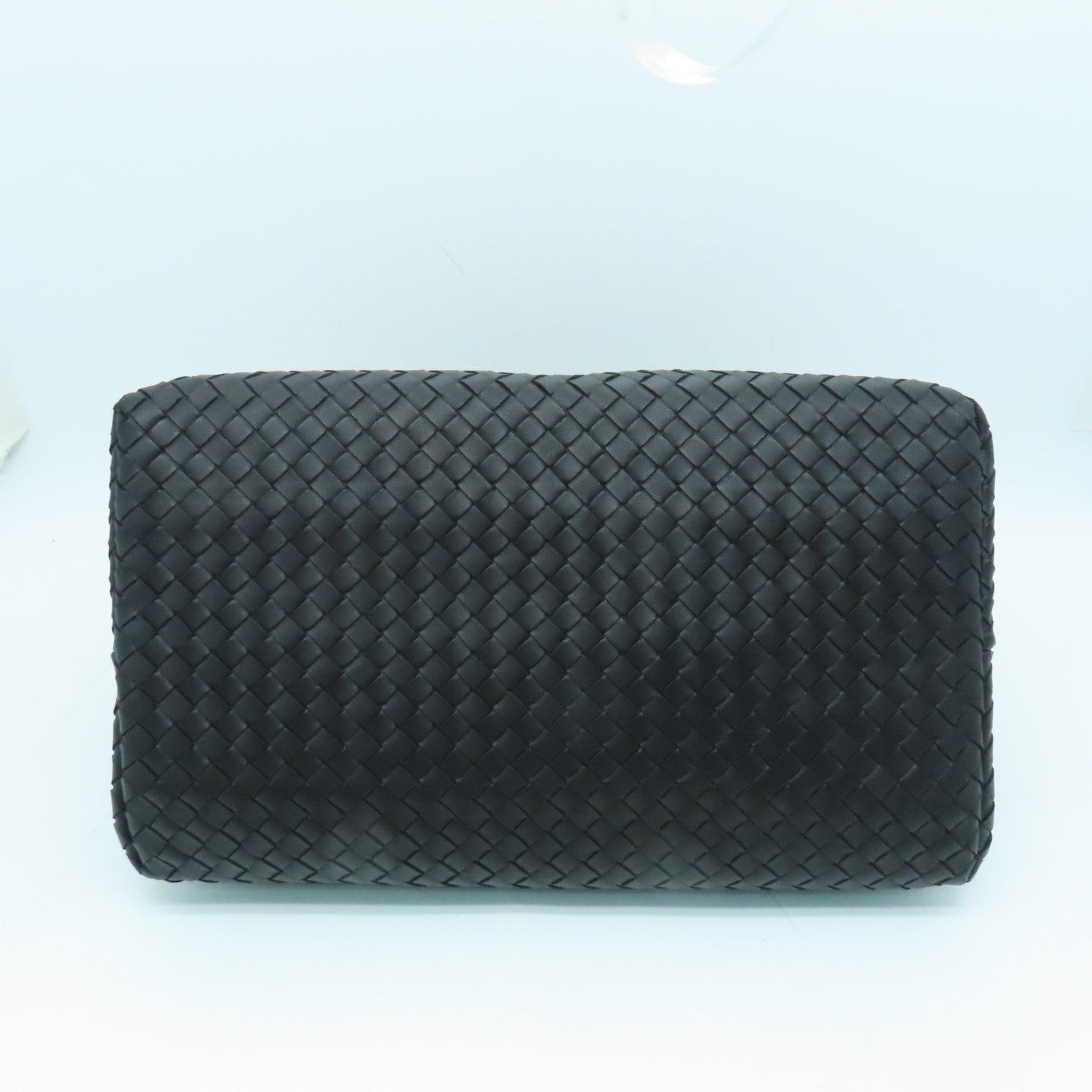 BOTTEGA VENETA Textured Leather Shoulder Bag Handle Shoulder Bag Black