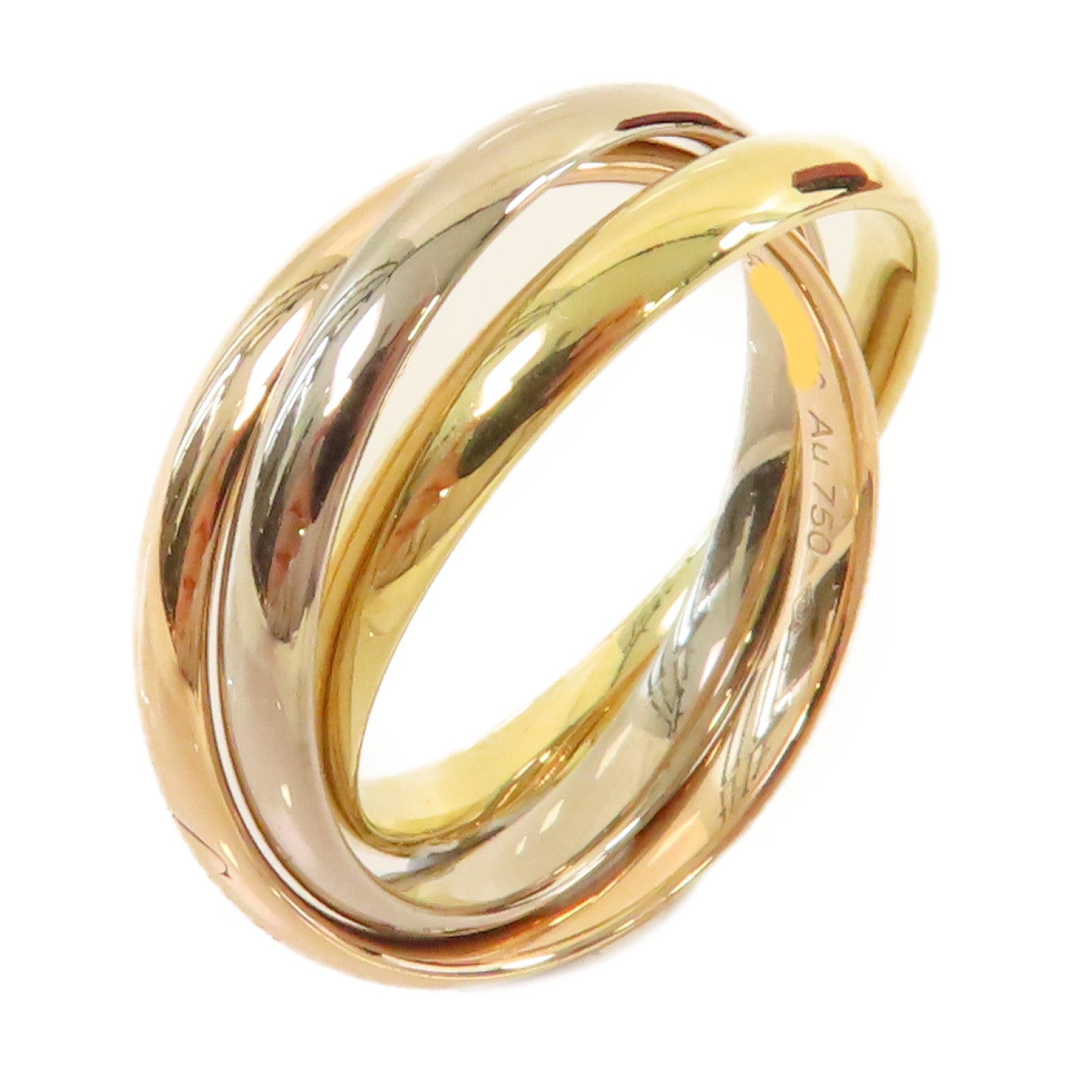 CARTIER 18K玫瑰金/黃金/白金Trinity Ring戒指#50/US#5.25