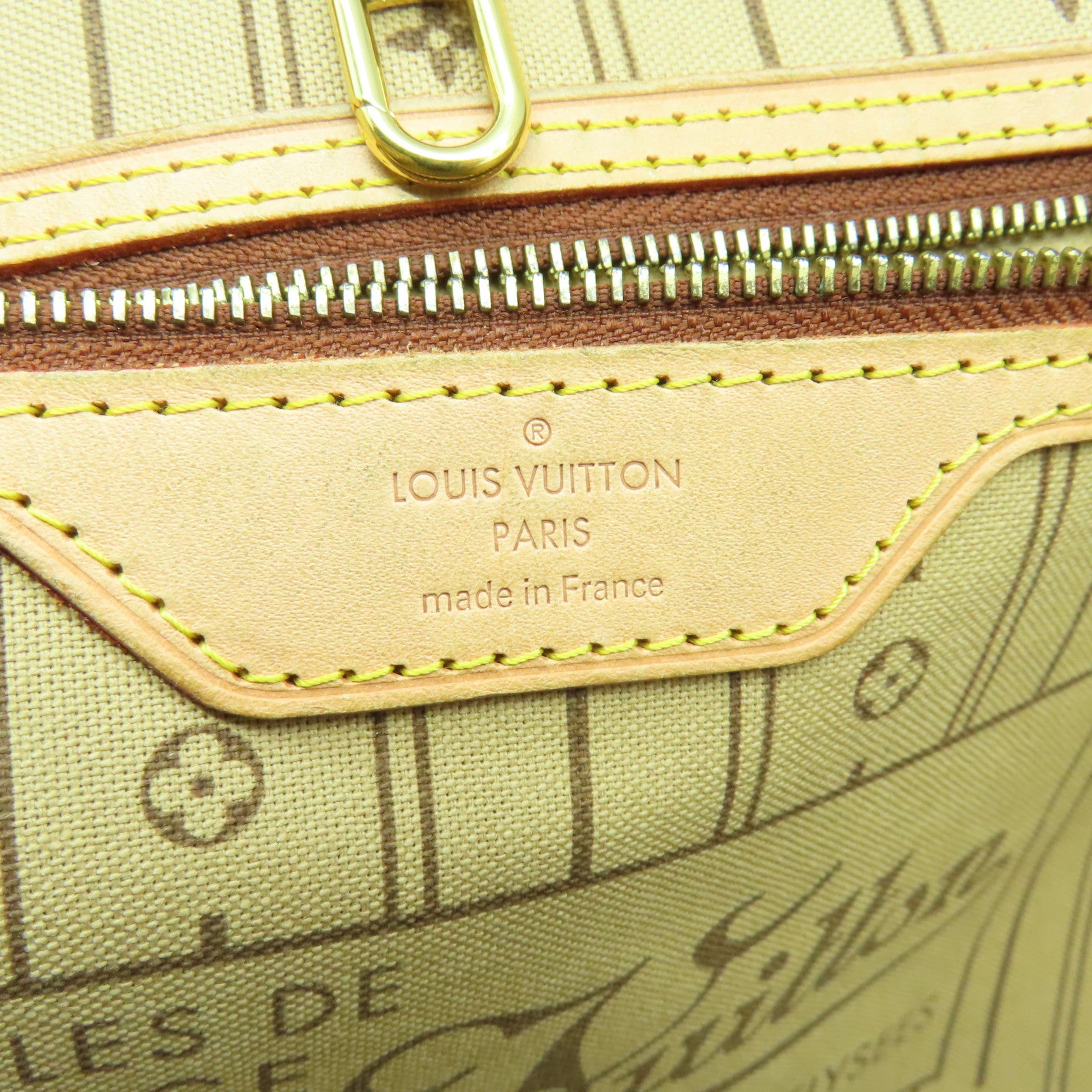 LOUIS VUITTON Monogram Neverfull MM金扣手挽袋啡色
