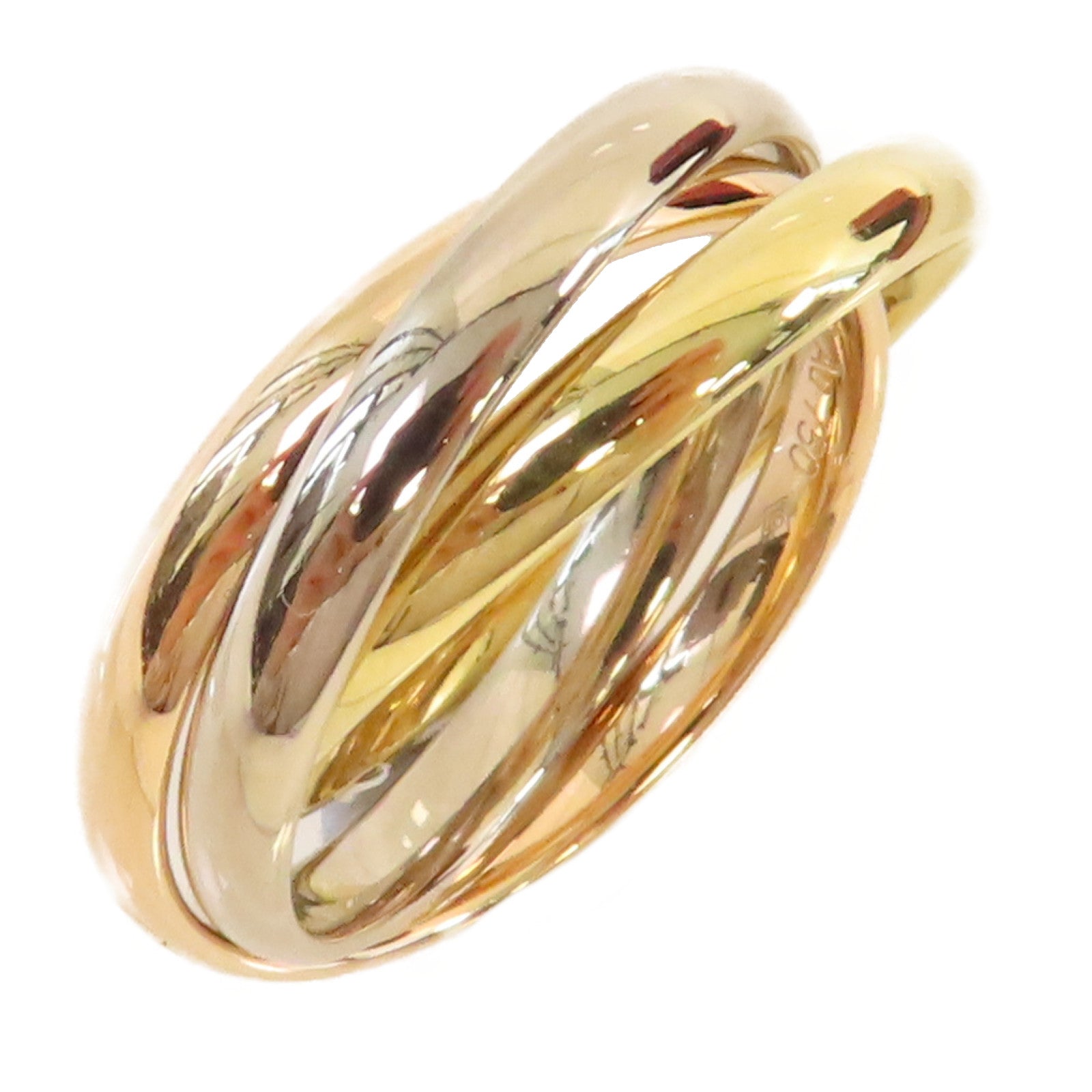 CARTIER 18K玫瑰金/黃金/白金Trinity Ring戒指#50/US#5.25