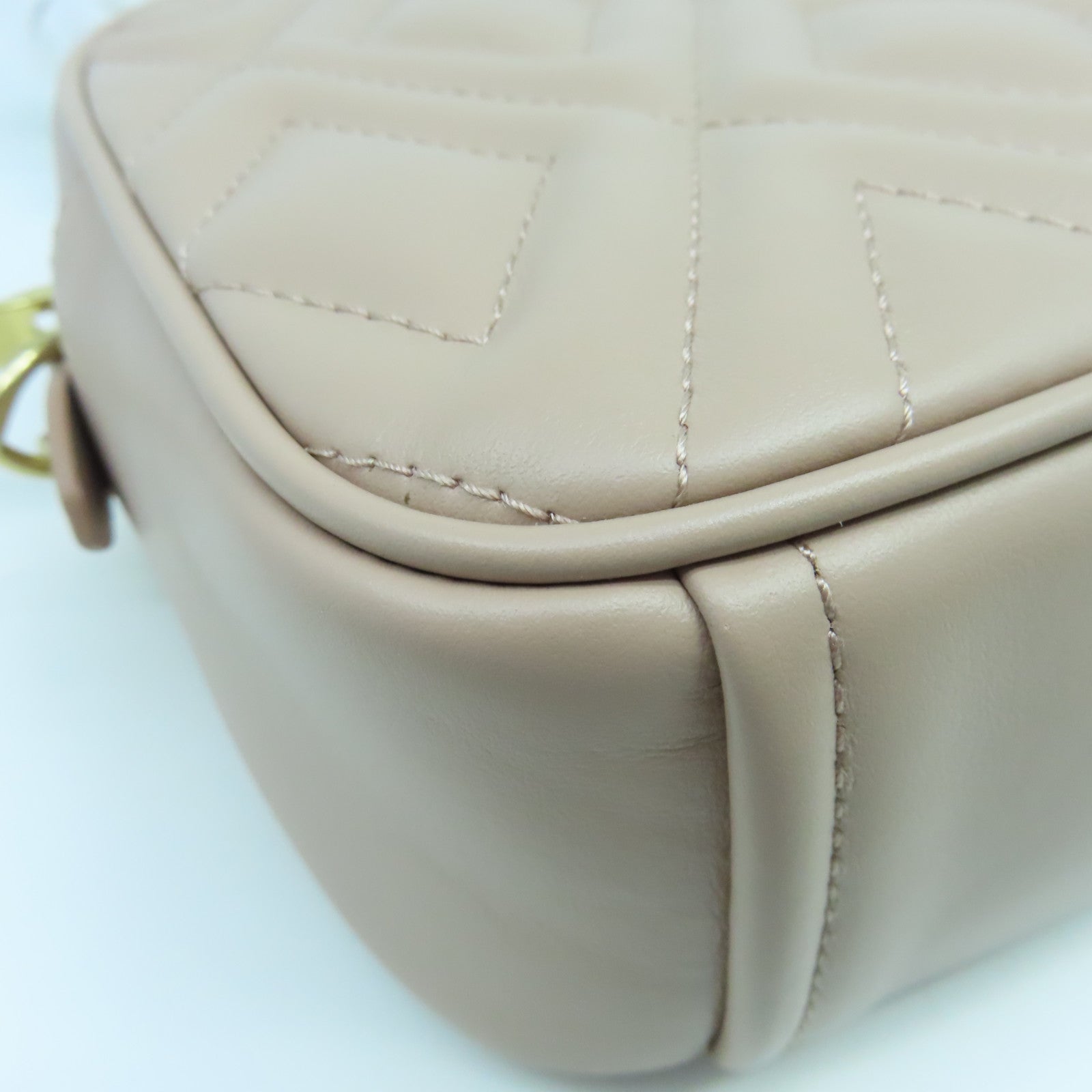 Miu Miu Leather Shoulder Bag Gold Buckle Pink