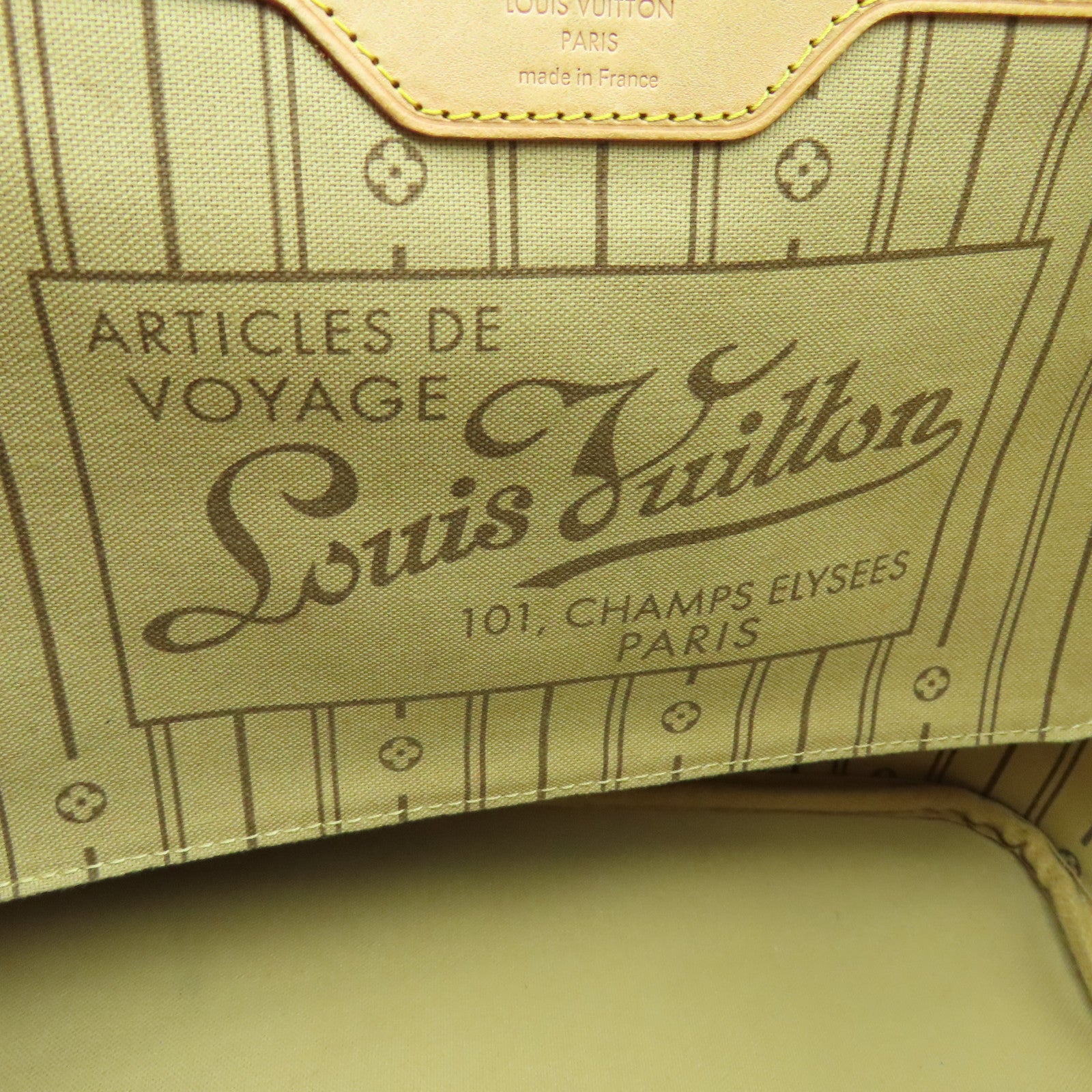 LOUIS VUITTON Monogram Neverfull MM金扣手挽袋啡色