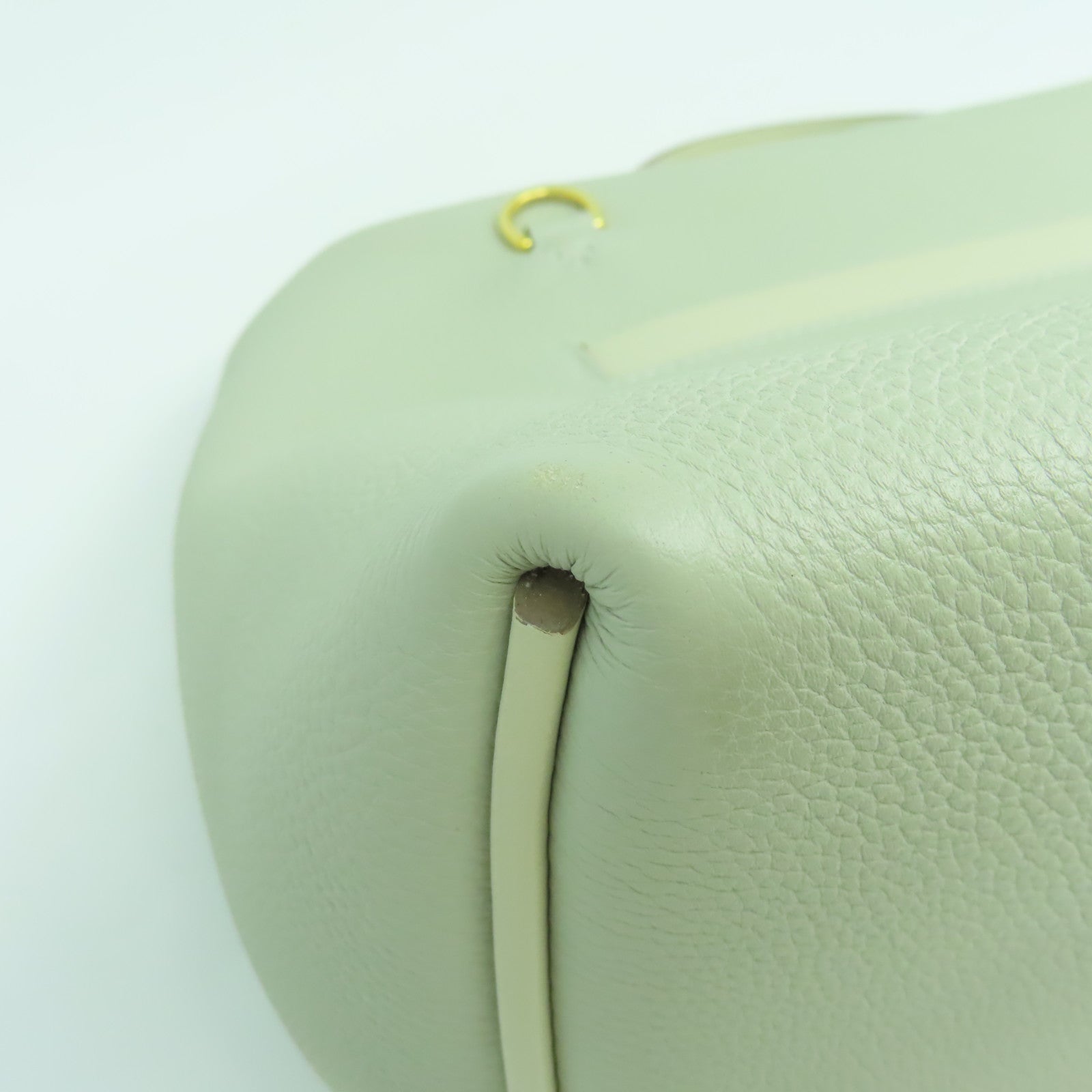 HERMES Clemence皮革2424金扣手挽肩背兩用袋珍珠灰色