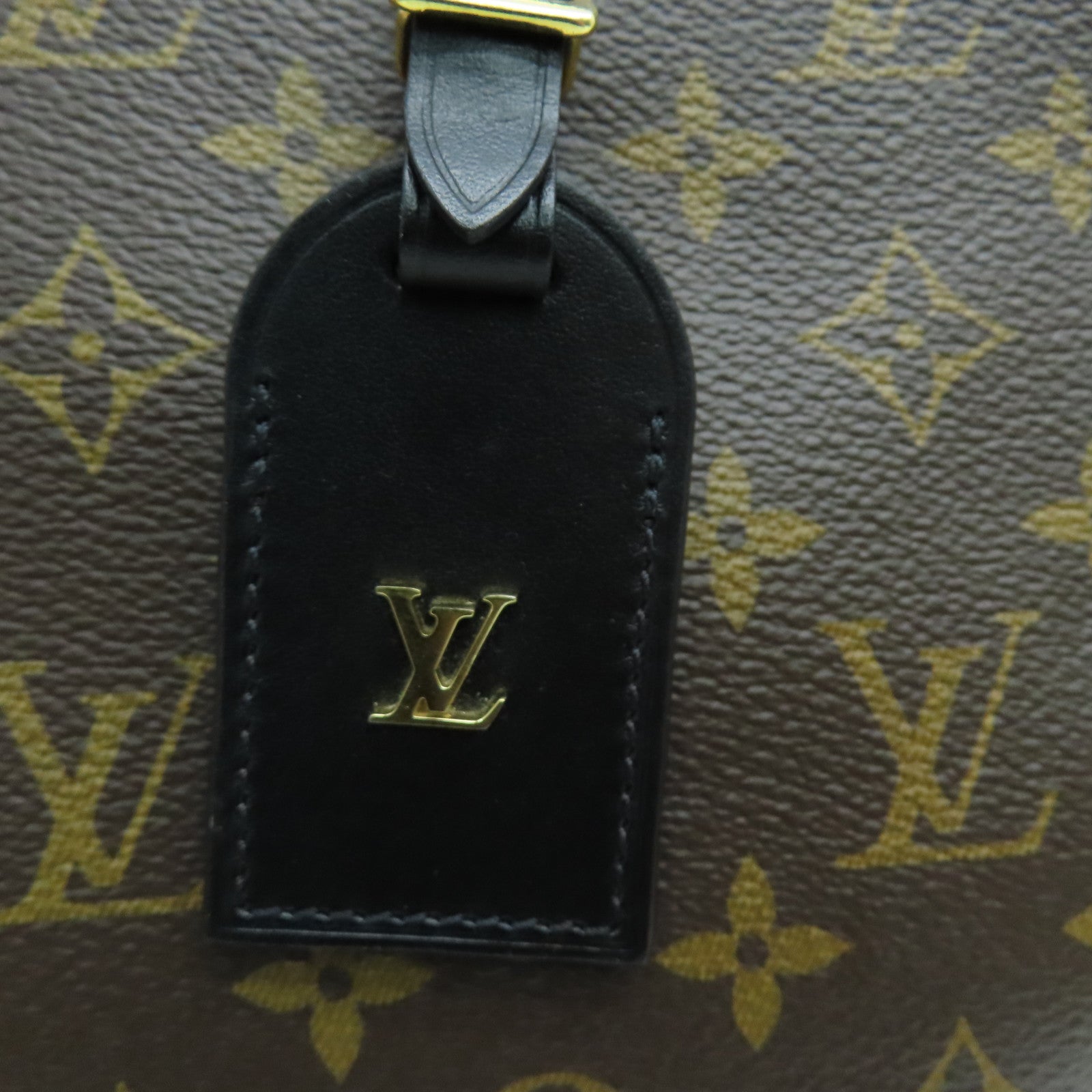 LOUIS VUITTON Monogram Odeon MM金扣肩背袋黑色/啡色