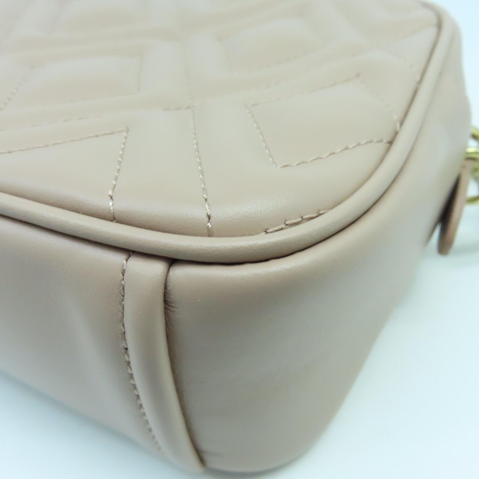 Miu Miu Leather Shoulder Bag Gold Buckle Pink