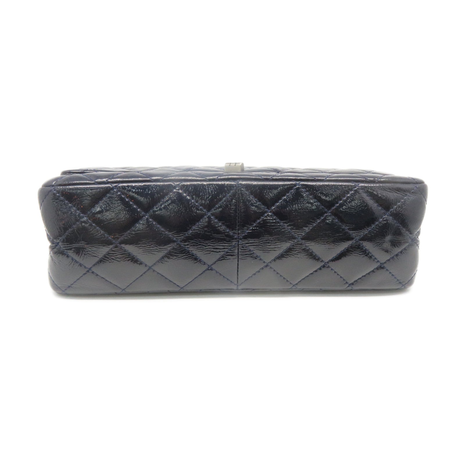 CHANEL diamond patent leather Classic Chain Shoulder Bag silver buckle chain shoulder bag royal blue