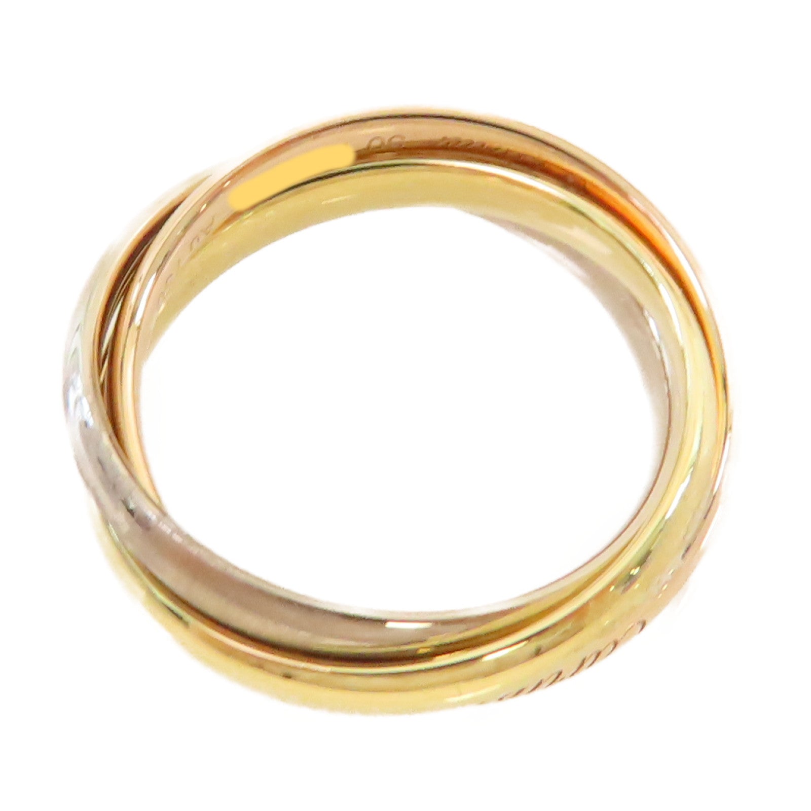 CARTIER 18K玫瑰金/黃金/白金Trinity Ring戒指#50/US#5.25