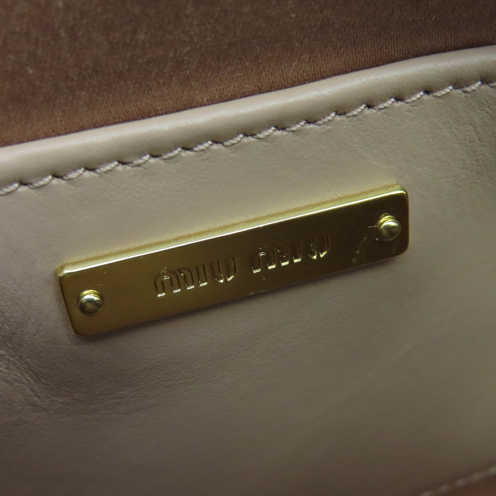 Miu Miu Leather Shoulder Bag Gold Buckle Pink