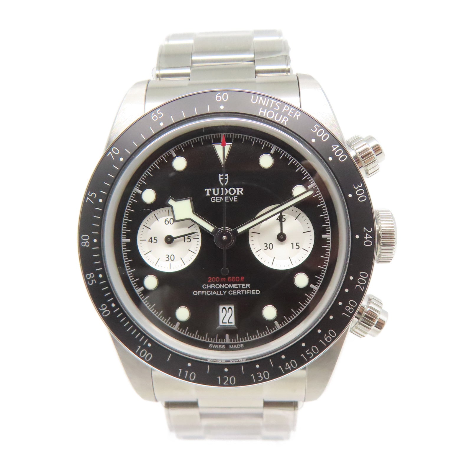 TUDOR 不鏽鋼Black Bay Chrono手錶自動機芯黑色