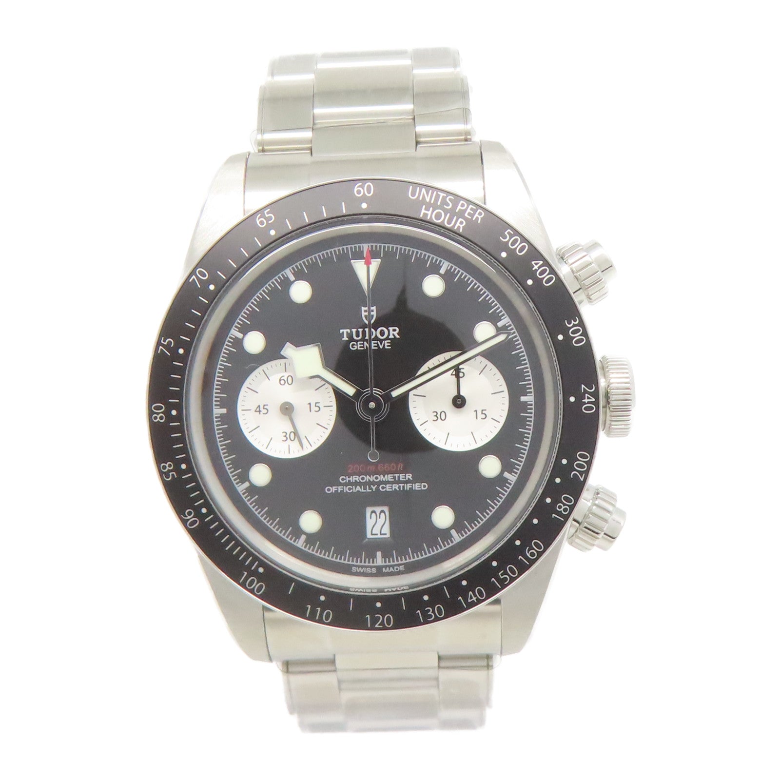 TUDOR 不鏽鋼Black Bay Chrono手錶自動機芯黑色