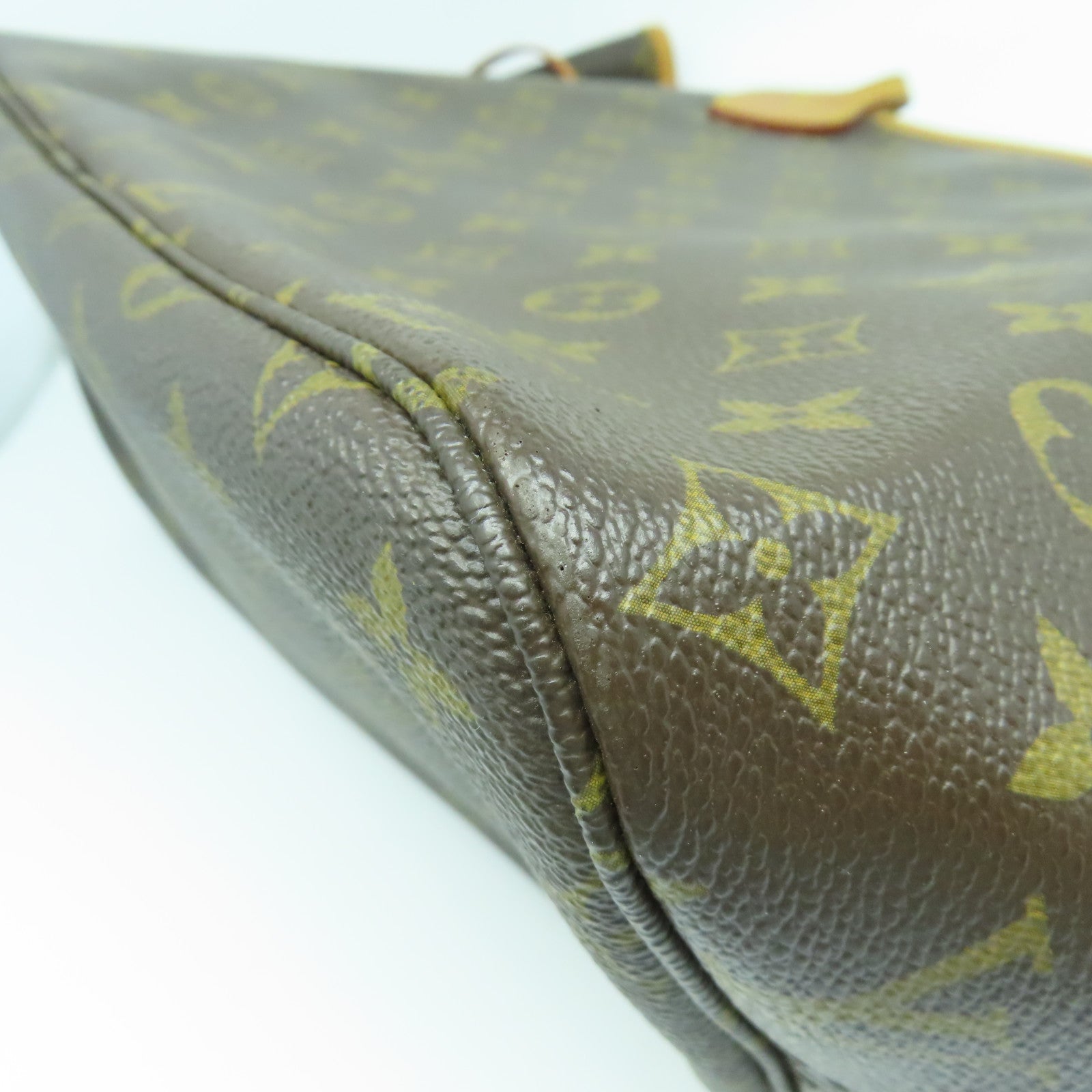 LOUIS VUITTON Monogram Neverfull MM金扣手挽袋啡色