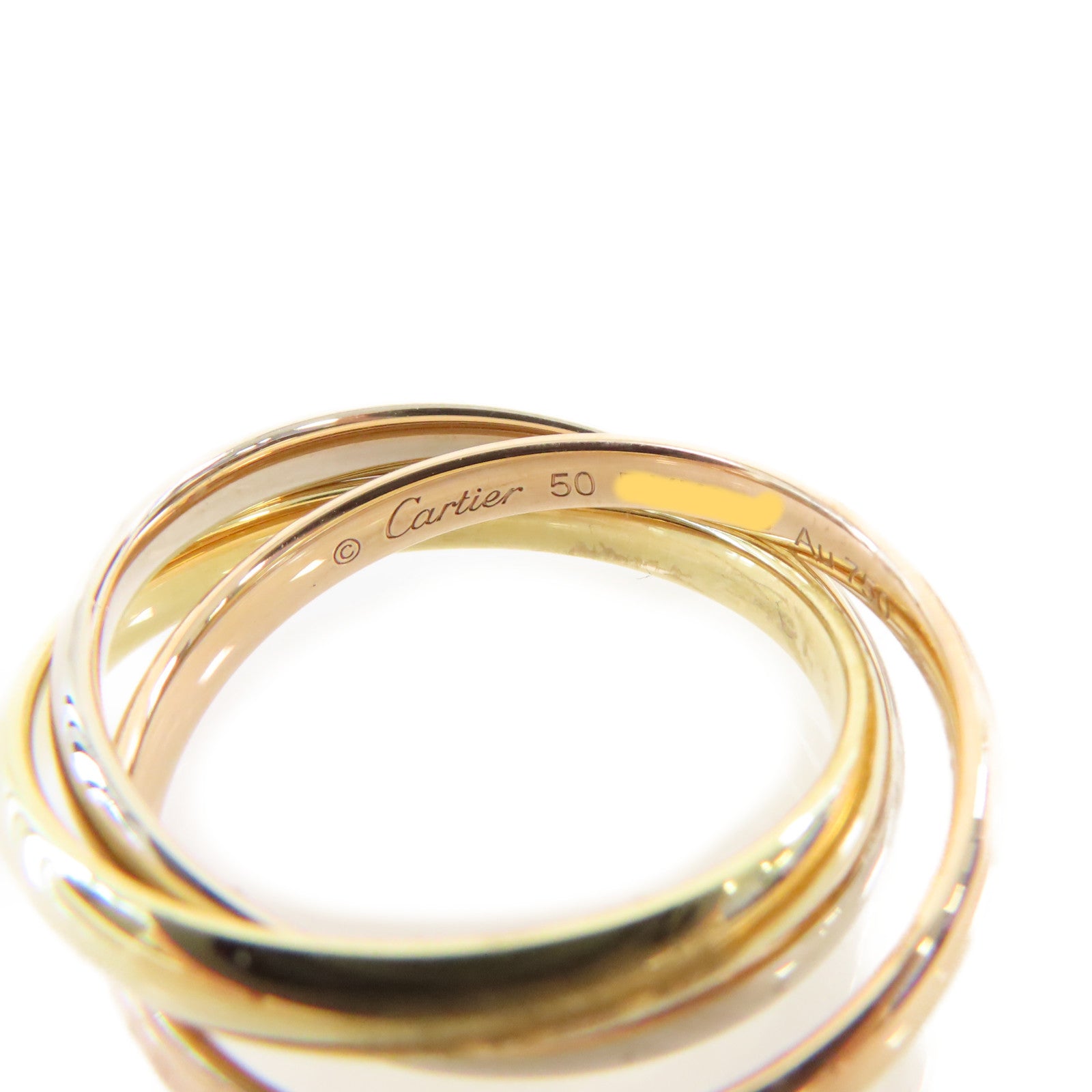 CARTIER 18K玫瑰金/黃金/白金Trinity Ring戒指#50/US#5.25