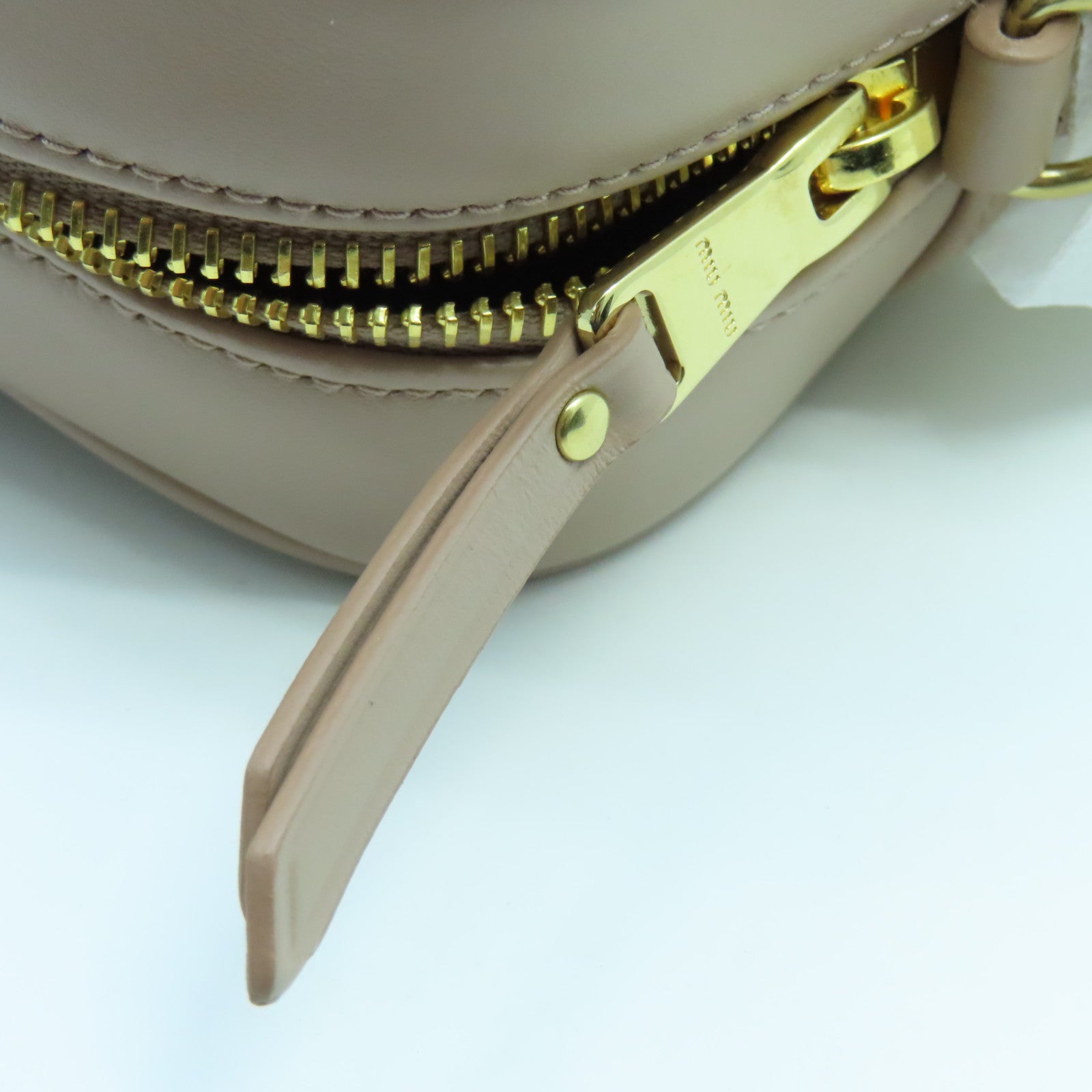 Miu Miu Leather Shoulder Bag Gold Buckle Pink