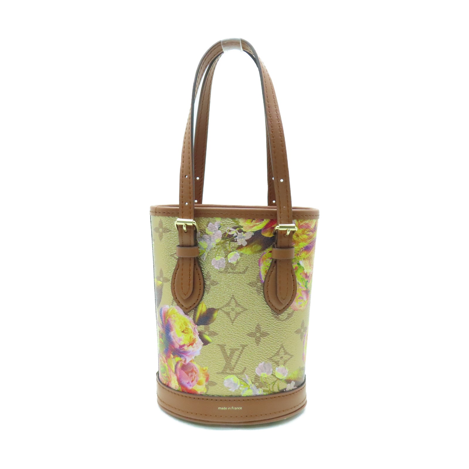 LOUIS VUITTON Monogram Nano Bucket金扣手挽肩背兩用袋金色