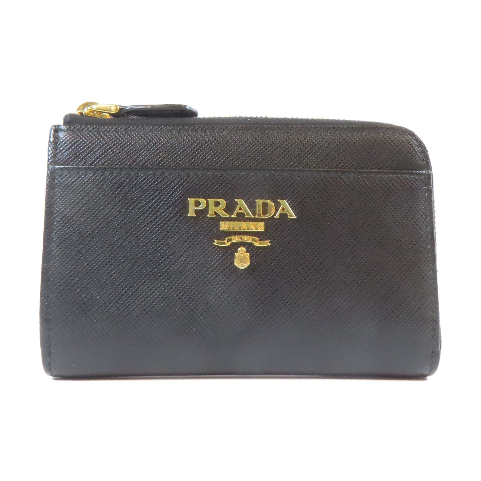 PRADA Saffiano皮革Key Case金扣鎖匙包黑色
