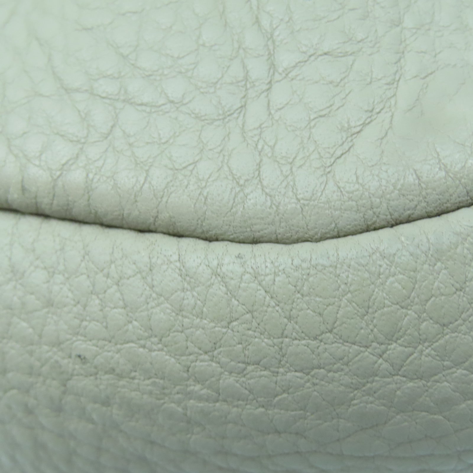 PRADA Leather Shoulder Bag Gold Buckle Beige