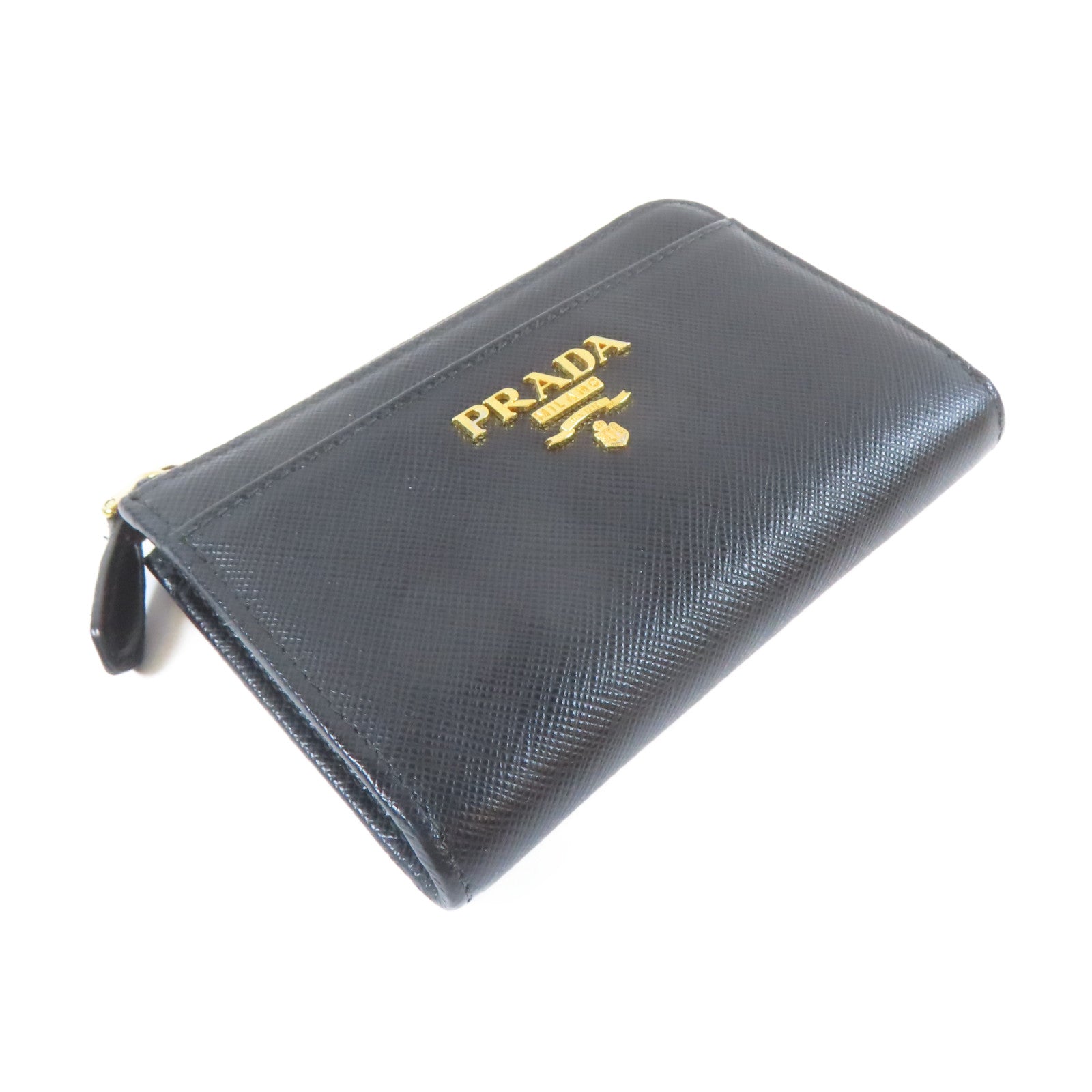 PRADA Saffiano皮革Key Case金扣鎖匙包黑色