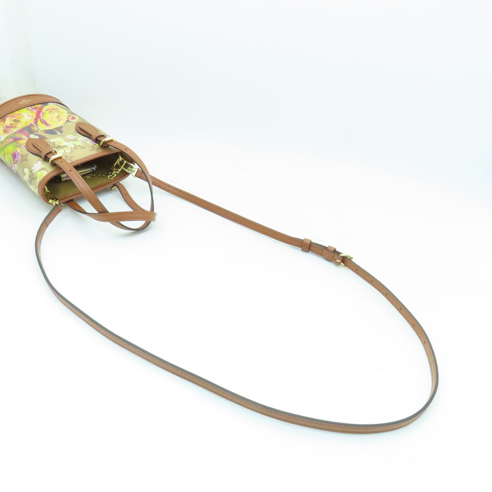 LOUIS VUITTON Monogram Nano Bucket金扣手挽肩背兩用袋金色