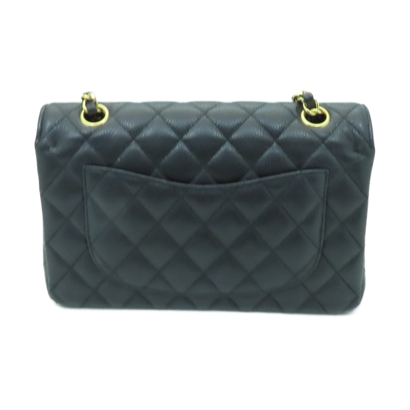 CHANEL 菱格Caviar皮革Classic 22金扣鏈帶肩背袋黒色