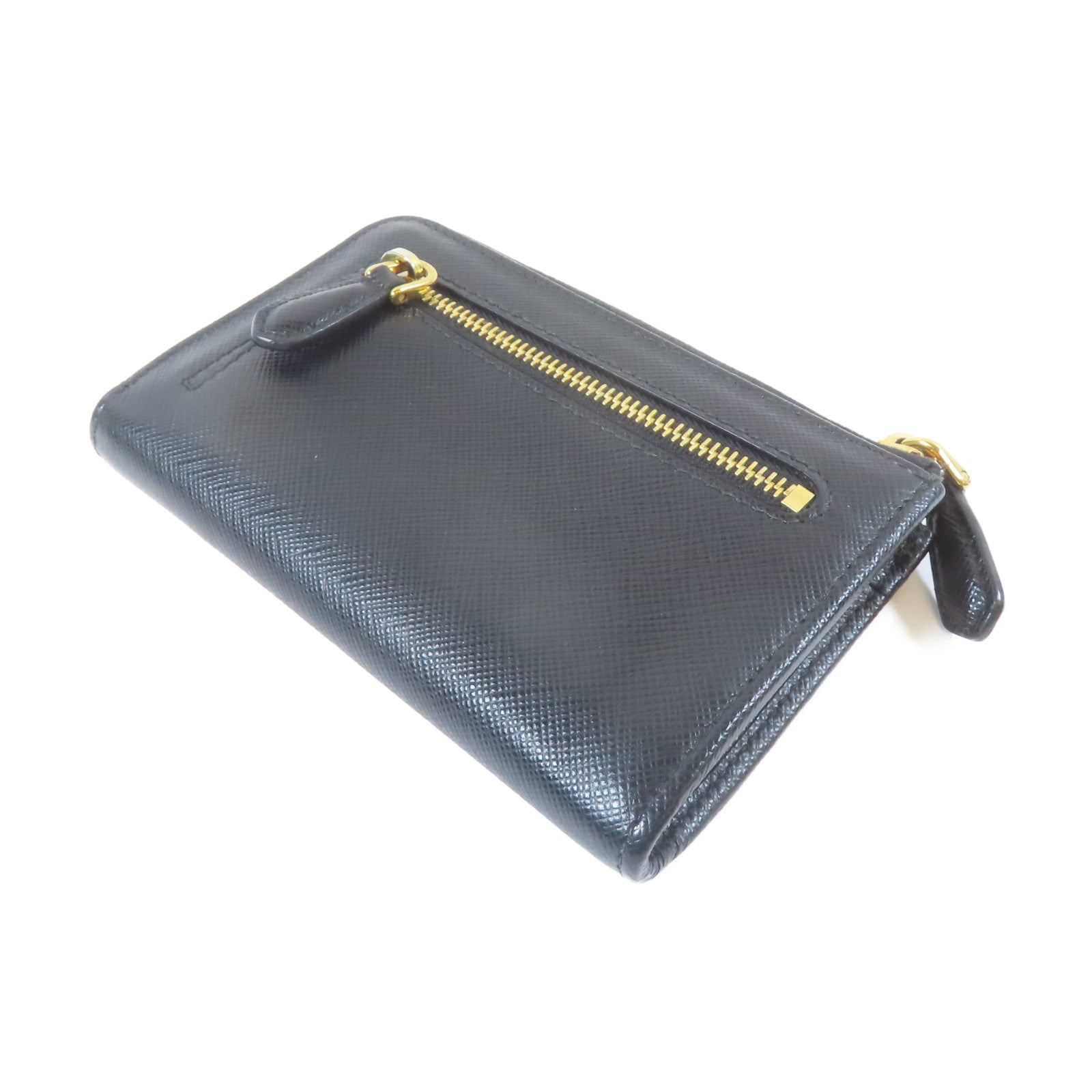 PRADA Saffiano皮革Key Case金扣鎖匙包黑色