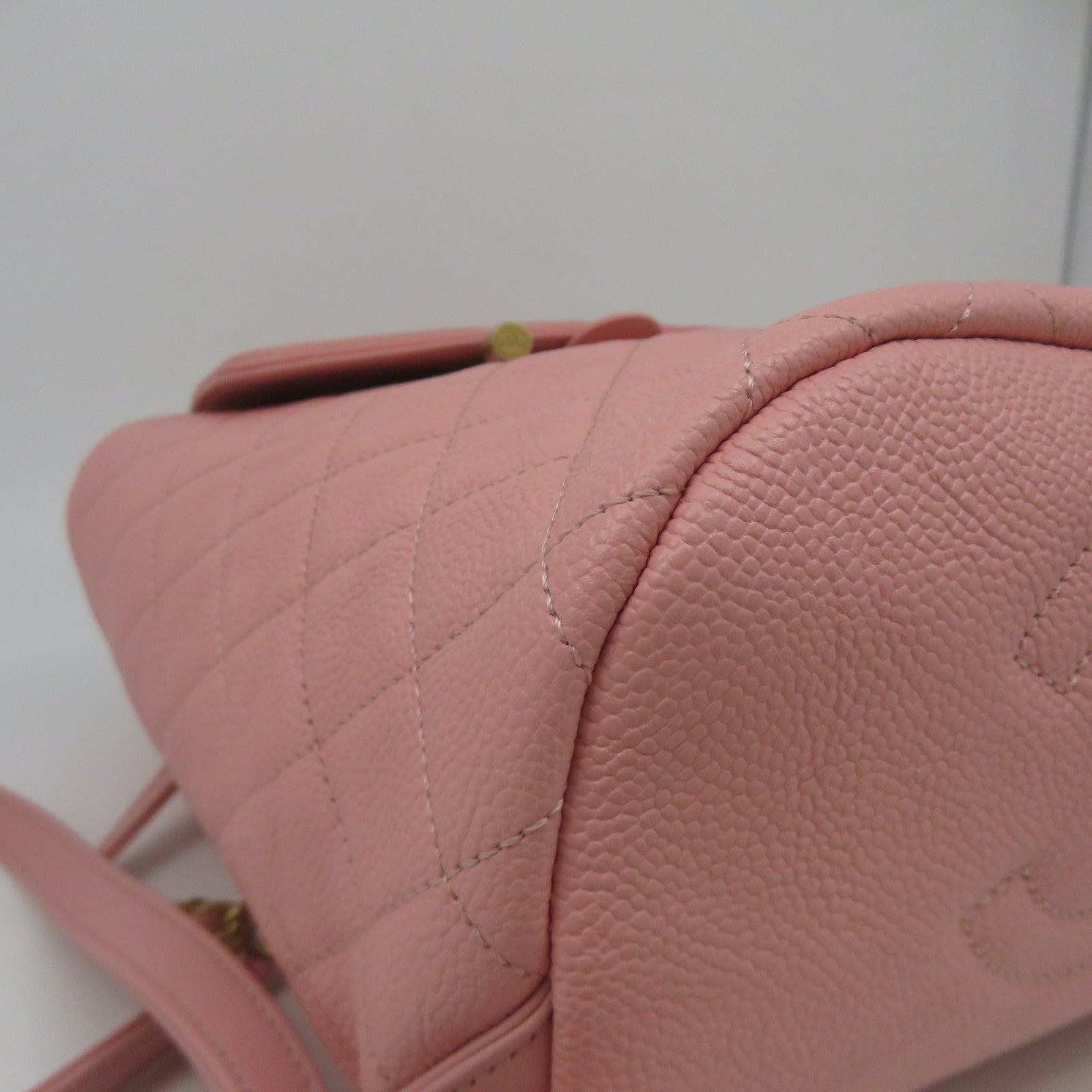 CHANEL 【激減優惠】菱格牛皮皮革Back Pack金扣背包粉紅色