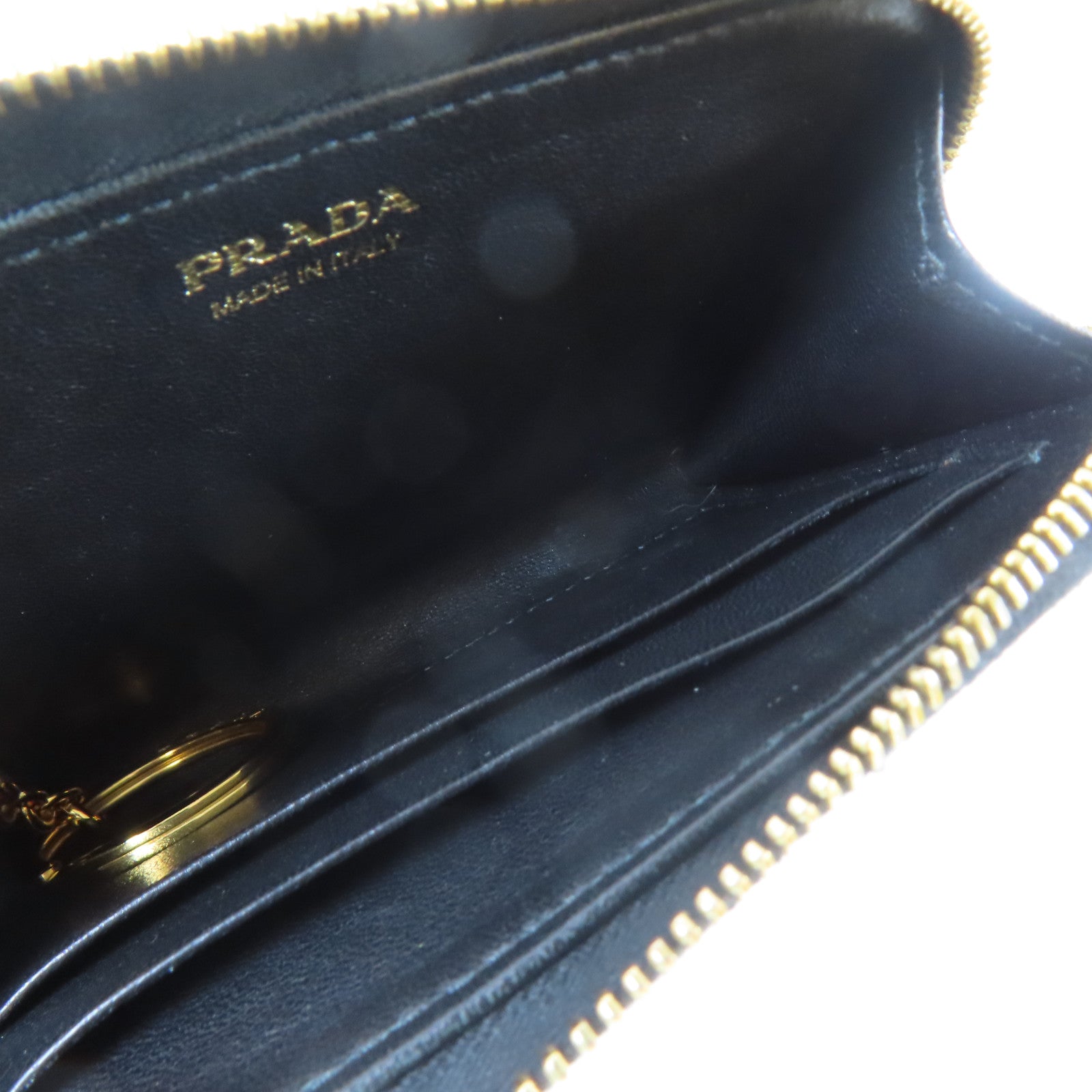 PRADA Saffiano皮革Key Case金扣鎖匙包黑色