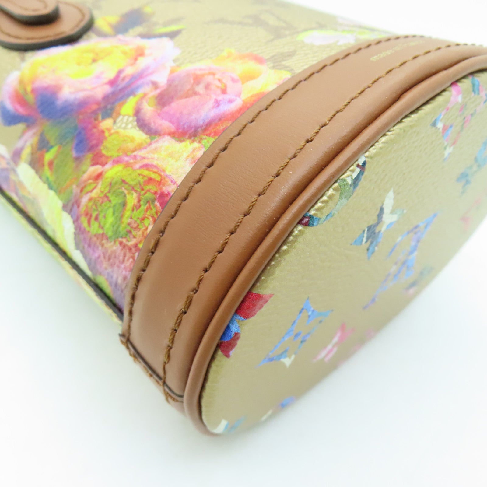 LOUIS VUITTON Monogram Nano Bucket金扣手挽肩背兩用袋金色