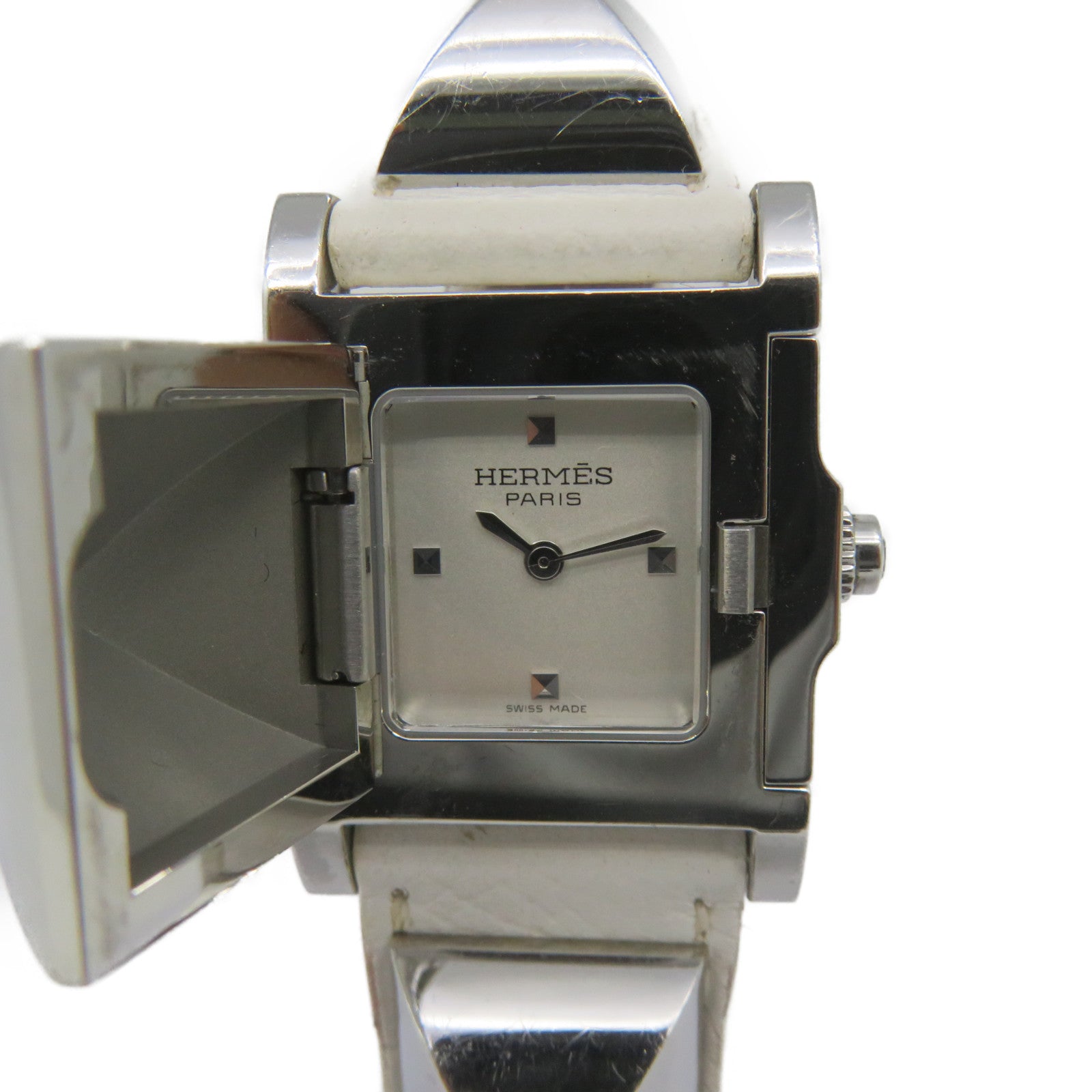HERMES 【激減優惠】Medor Watch不鏽鋼手錶石英機芯白色
