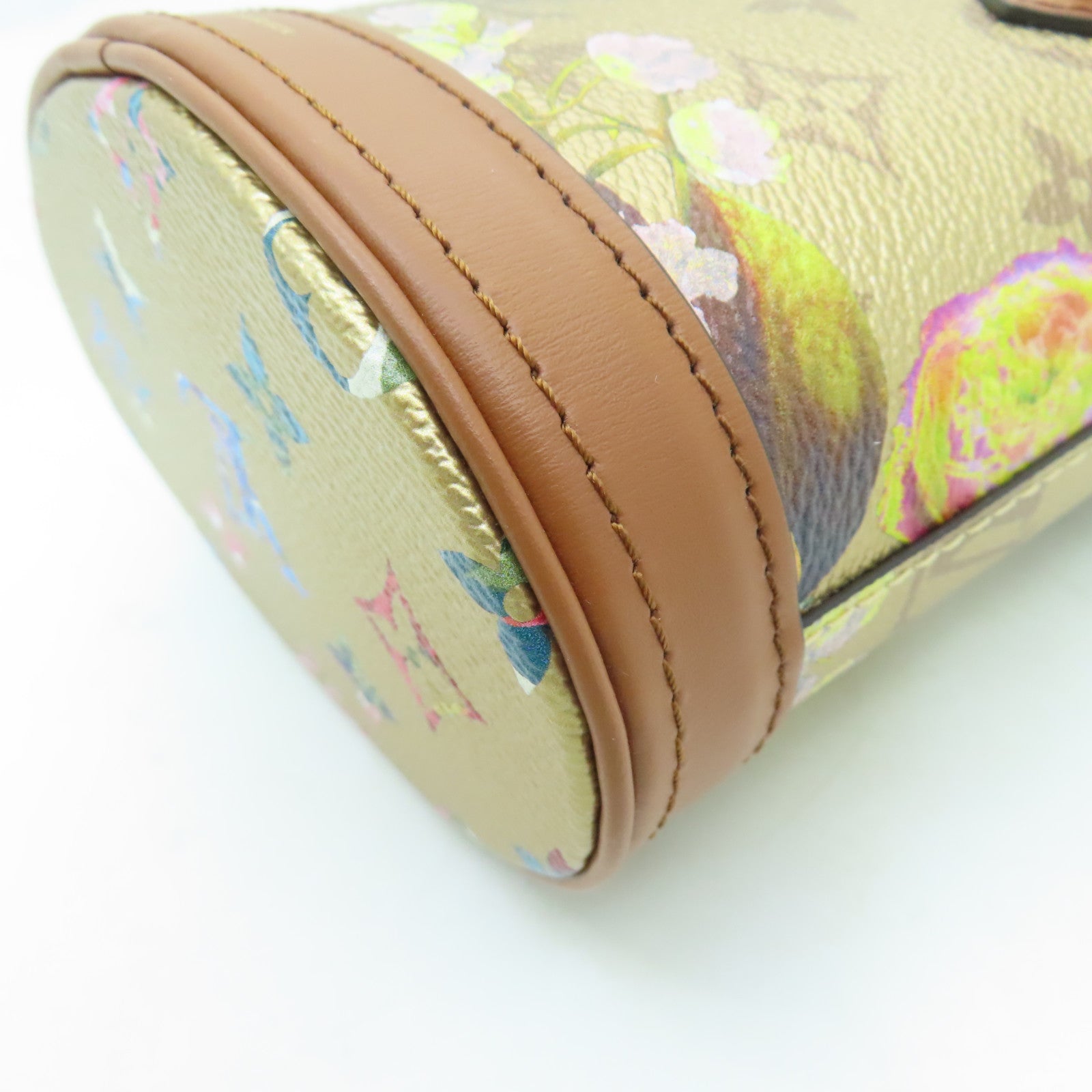 LOUIS VUITTON Monogram Nano Bucket金扣手挽肩背兩用袋金色