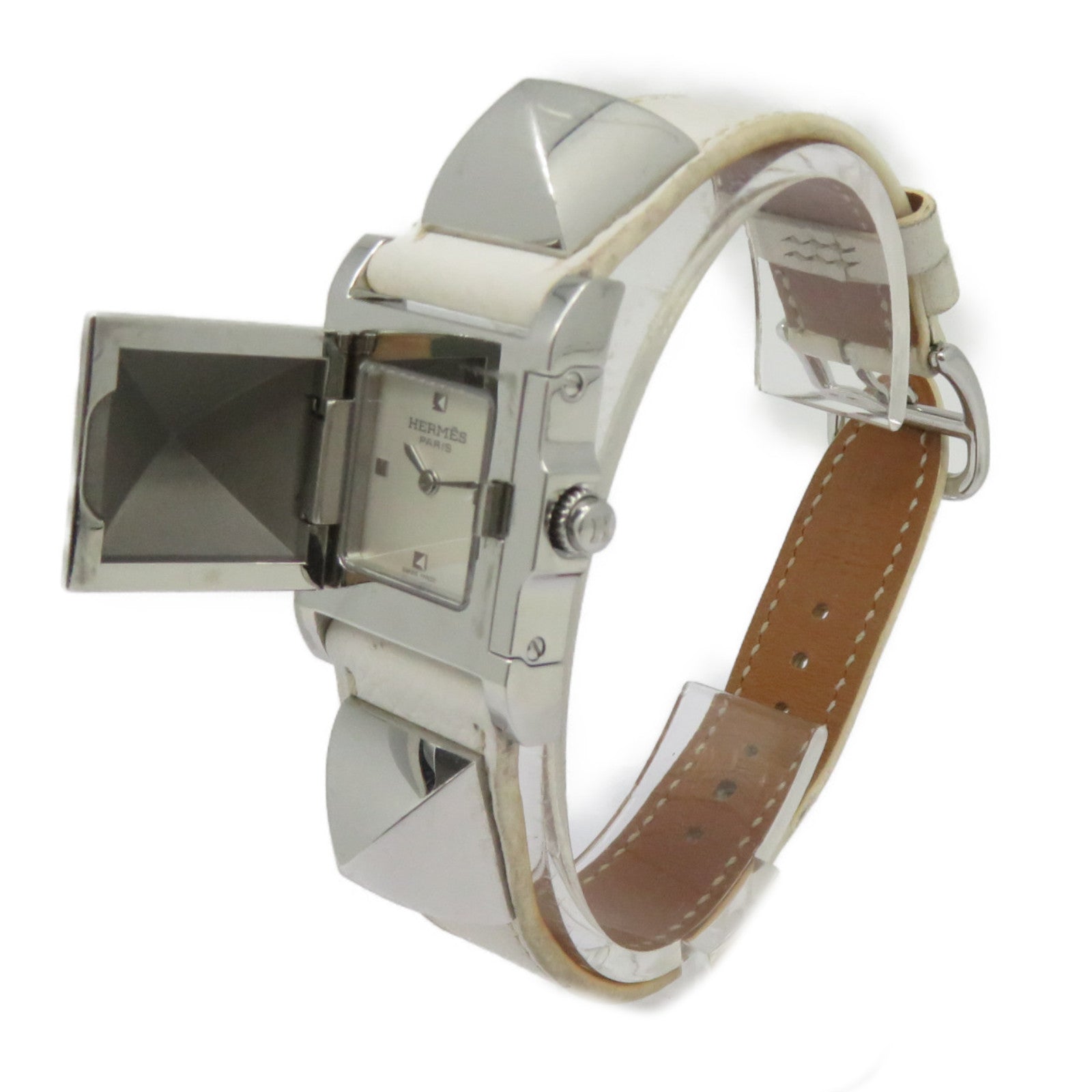 HERMES 【激減優惠】Medor Watch不鏽鋼手錶石英機芯白色