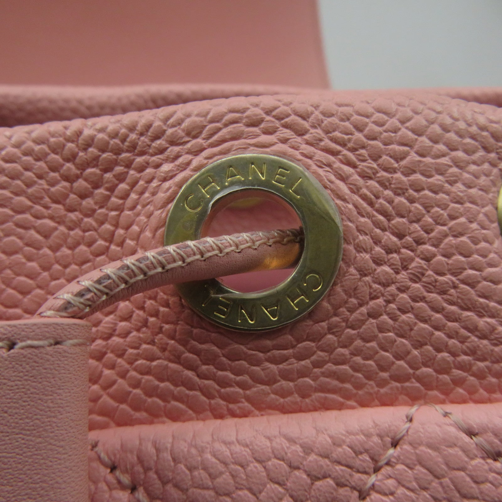 CHANEL 【激減優惠】菱格牛皮皮革Back Pack金扣背包粉紅色
