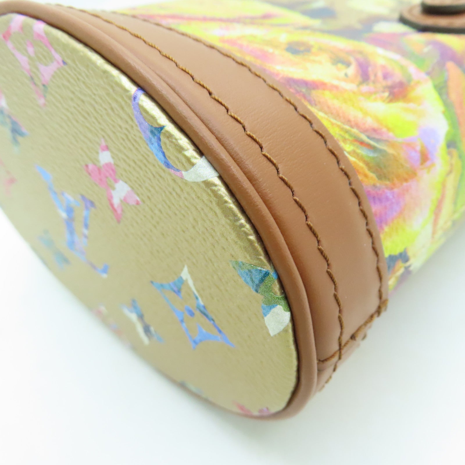 LOUIS VUITTON Monogram Nano Bucket金扣手挽肩背兩用袋金色