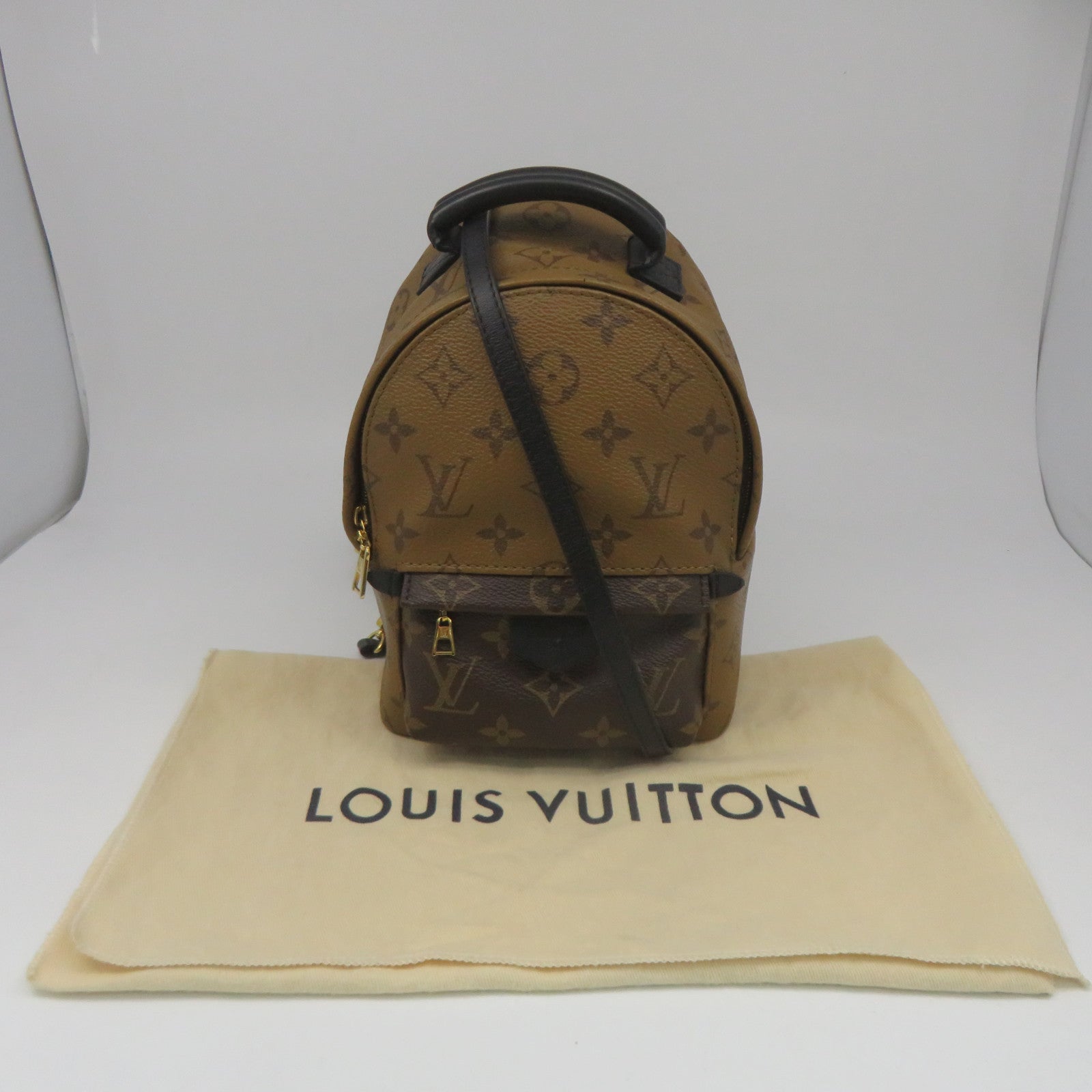 LOUIS VUITTON Monogram Plam Springs backpack Mini金扣肩背袋啡色