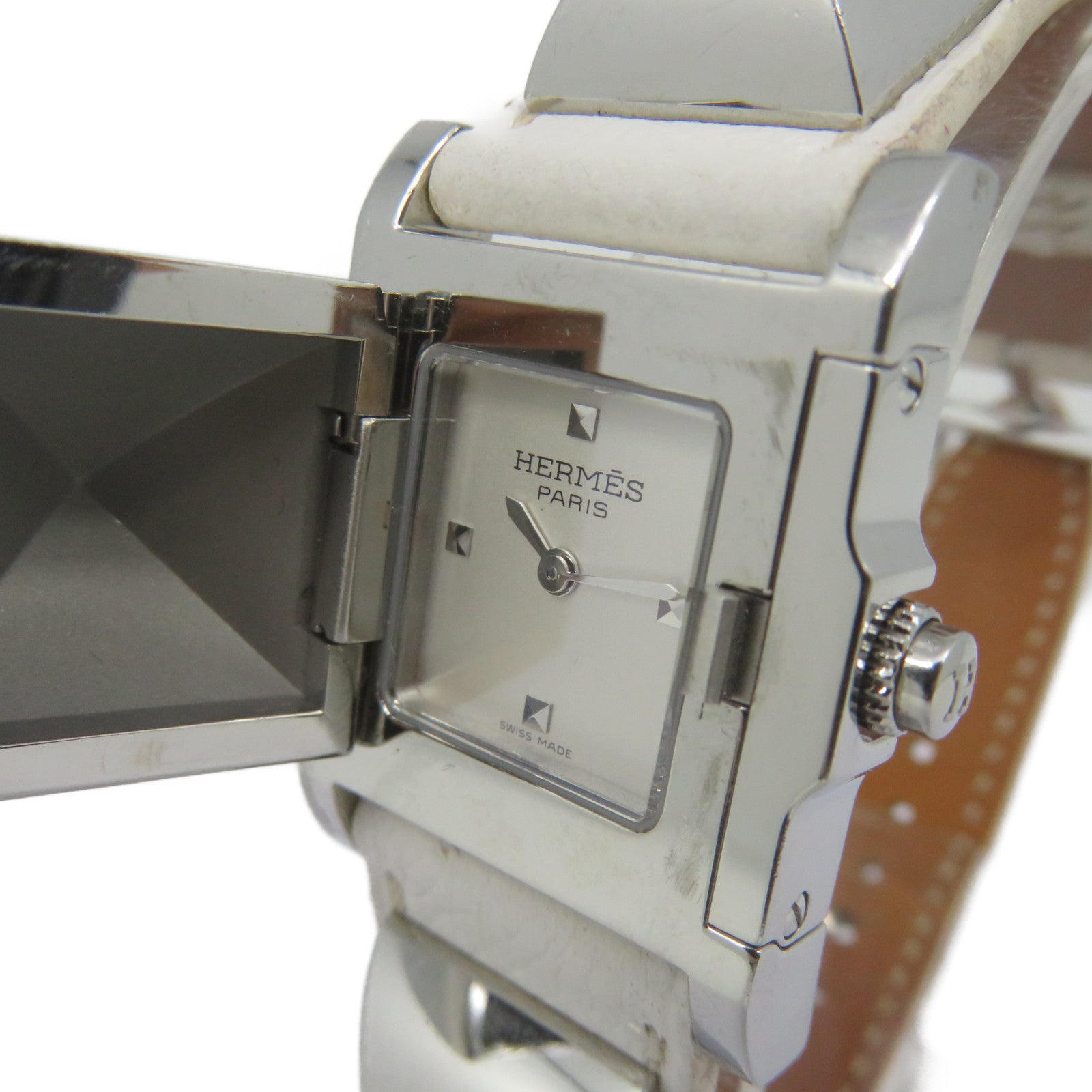 HERMES 【激減優惠】Medor Watch不鏽鋼手錶石英機芯白色