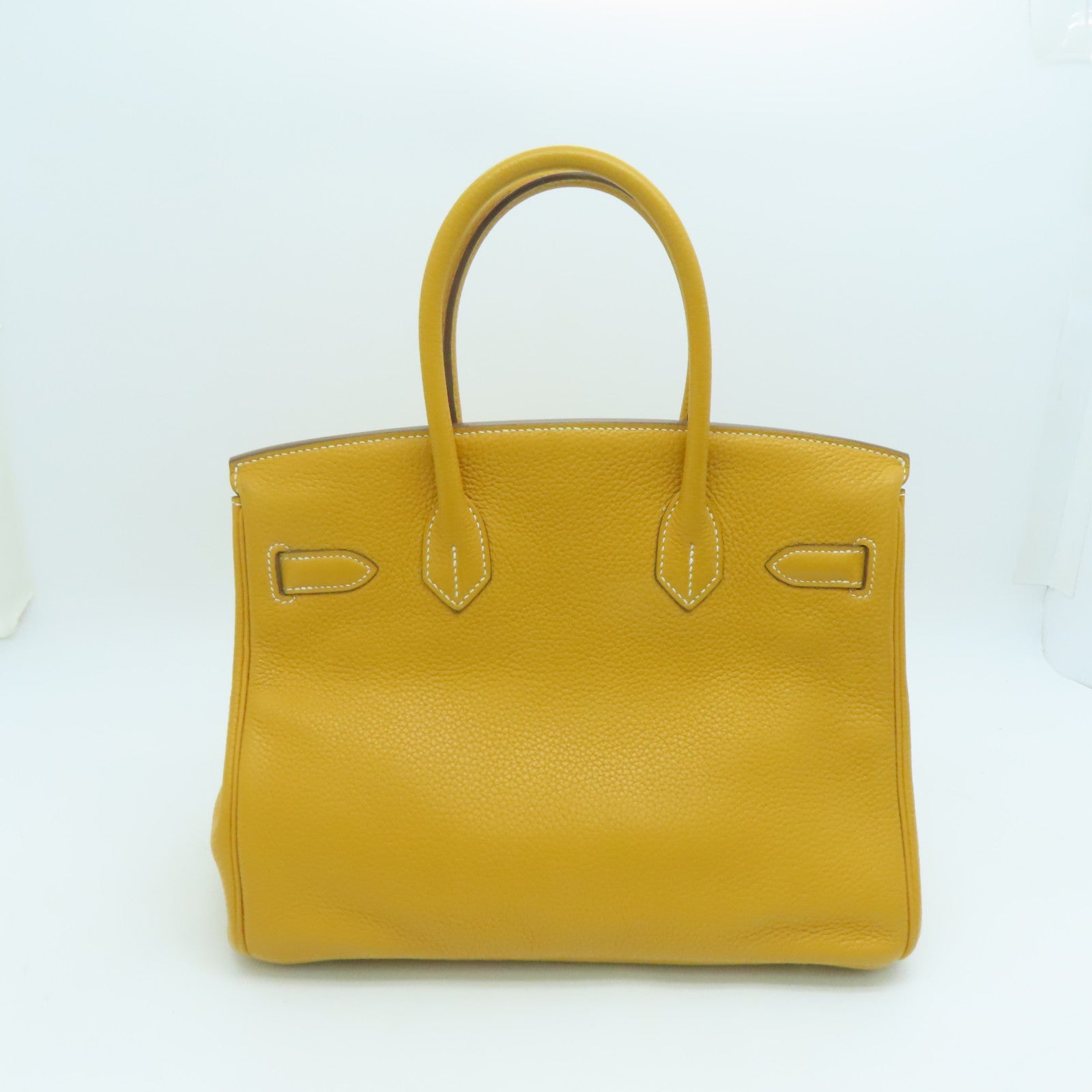 HERMES Togo皮革Birkin 30银扣手挽袋Moutrade芥末黄