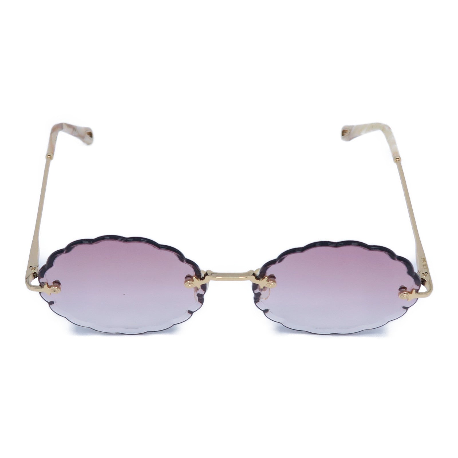 Chloe 金屬/PVC Sunglasses太陽眼鏡紫色/米色