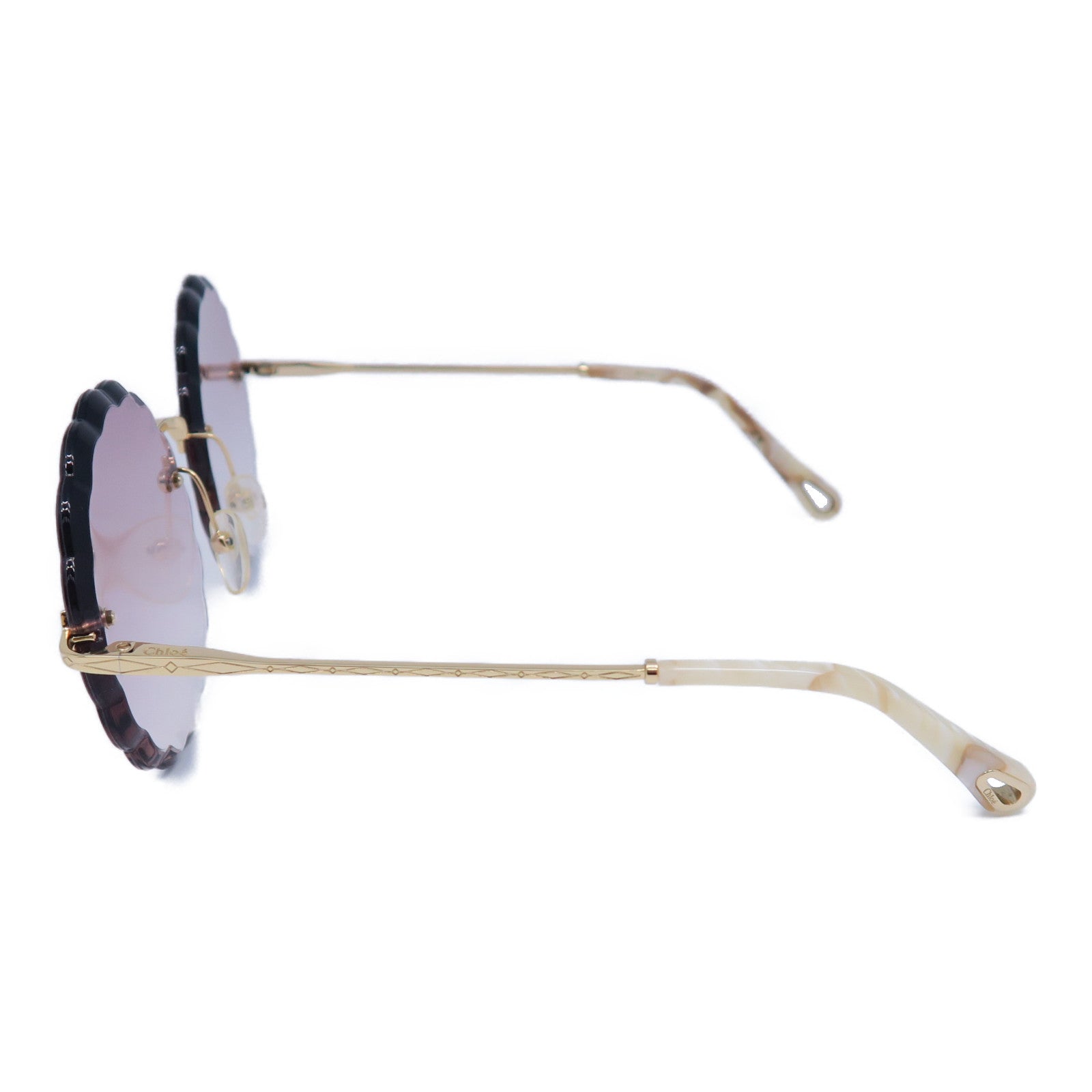 Chloe 金屬/PVC Sunglasses太陽眼鏡紫色/米色