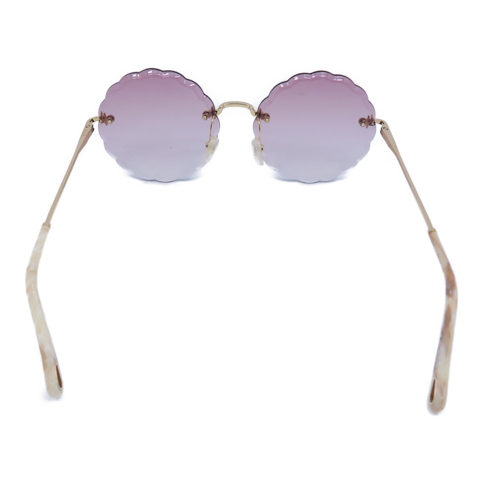 Chloe 金屬/PVC Sunglasses太陽眼鏡紫色/米色