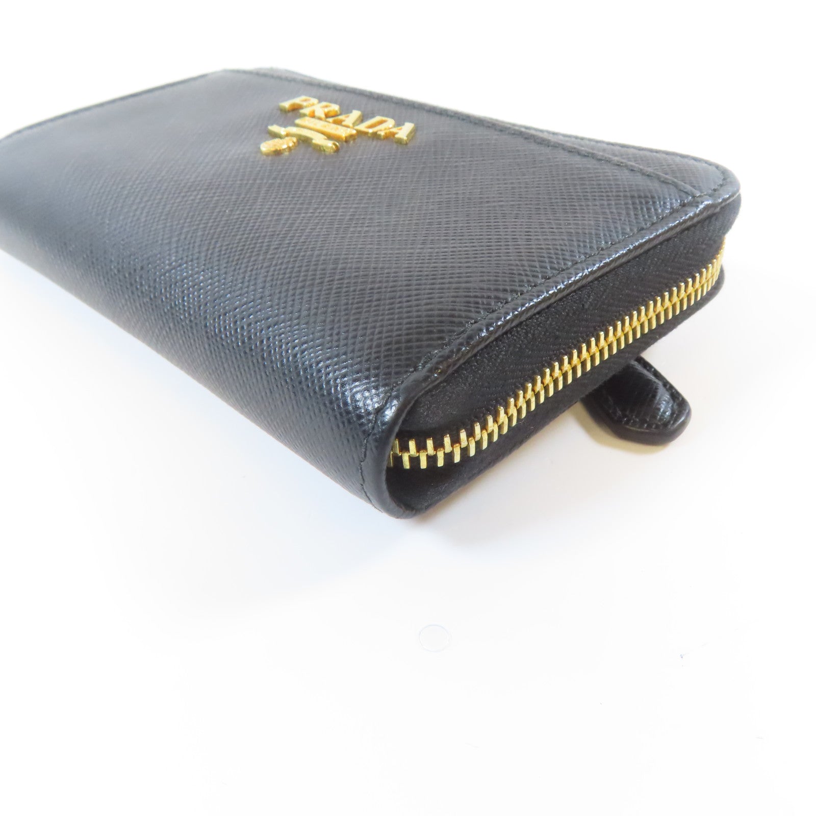 PRADA Saffiano皮革Key Case金扣鎖匙包黑色