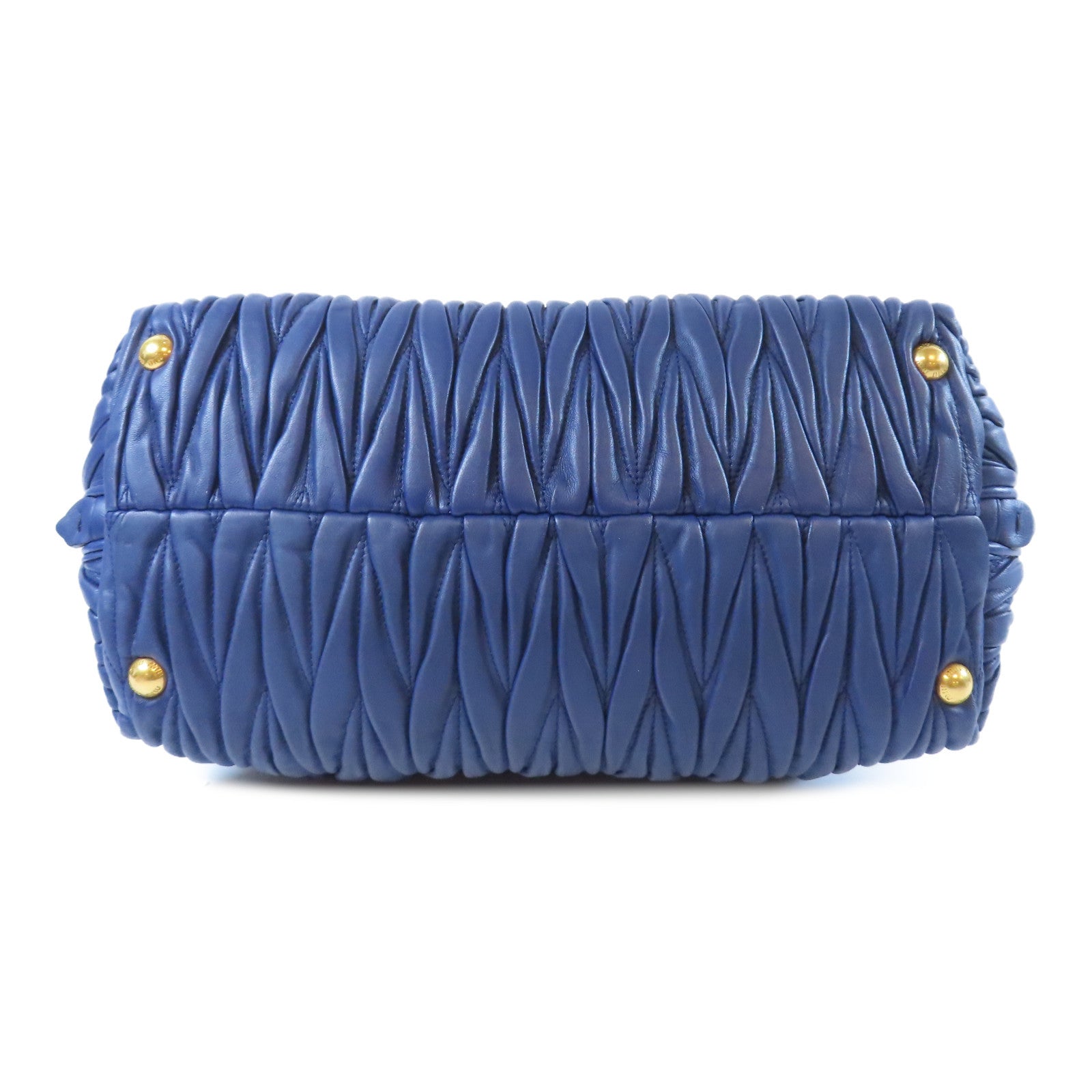 Miu Miu 牛皮皮革Handbag金扣手挽袋藍色