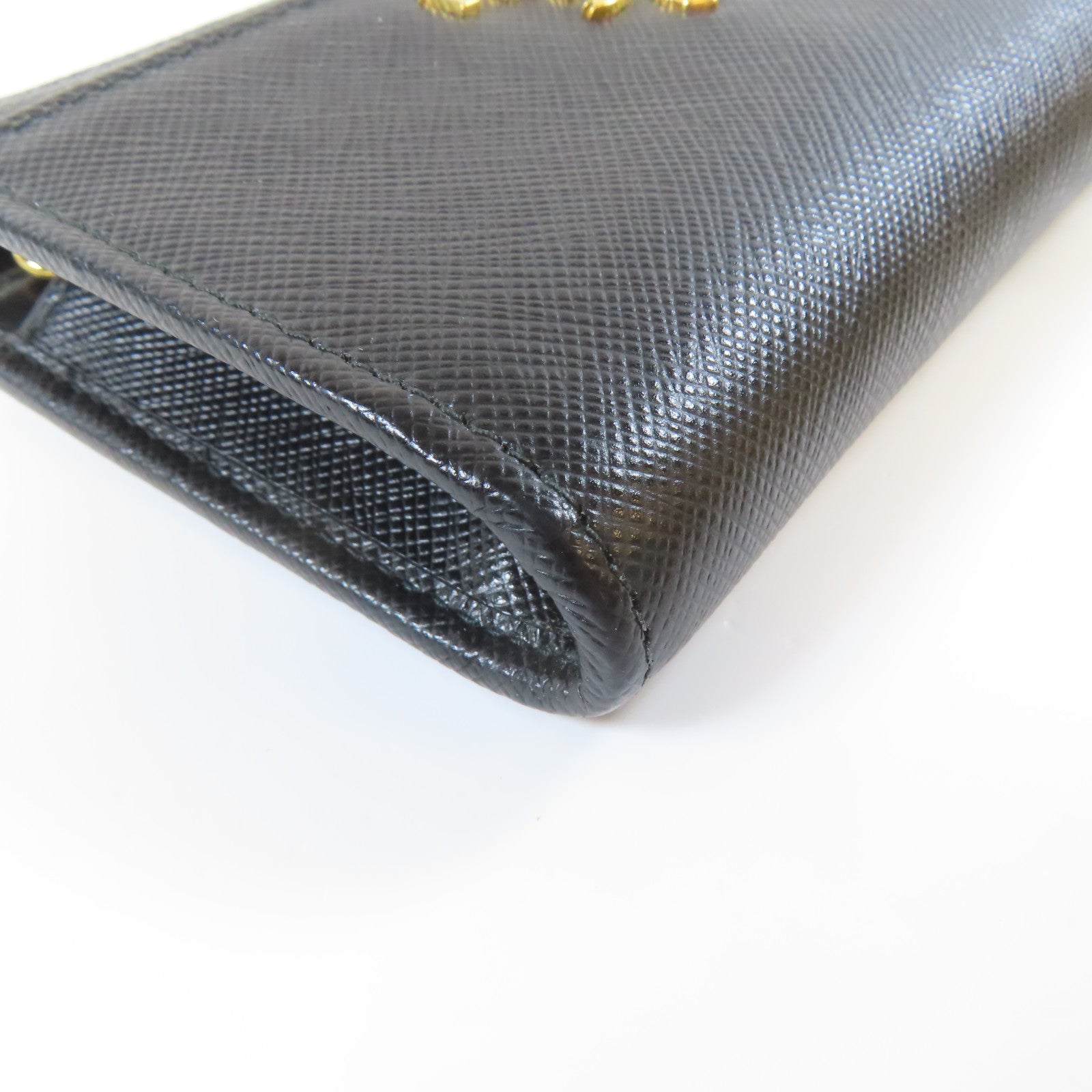 PRADA Saffiano皮革Key Case金扣鎖匙包黑色