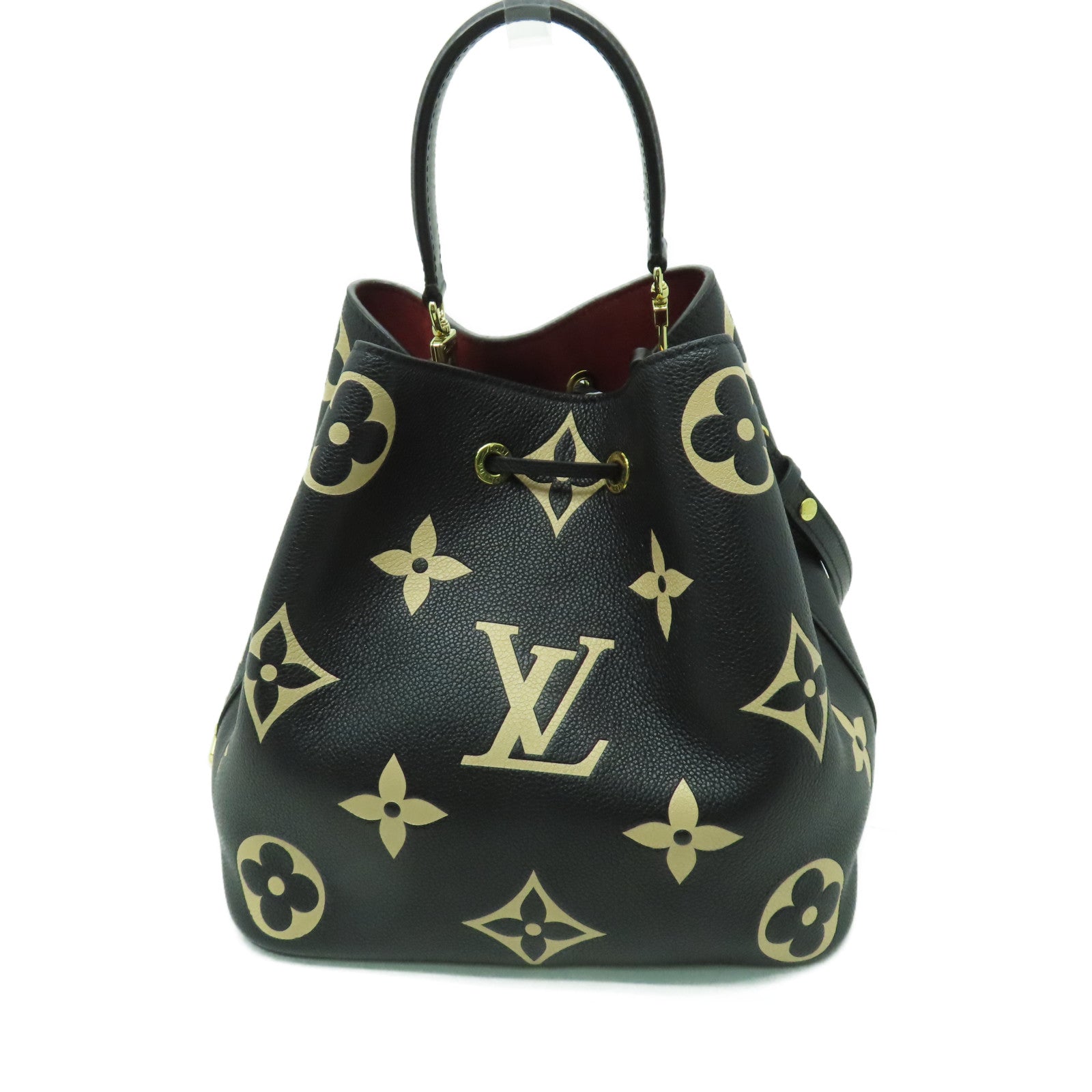 LOUIS VUITTON Monogram Empreinte Neo Noe MM金扣手挽肩背兩用袋黑色