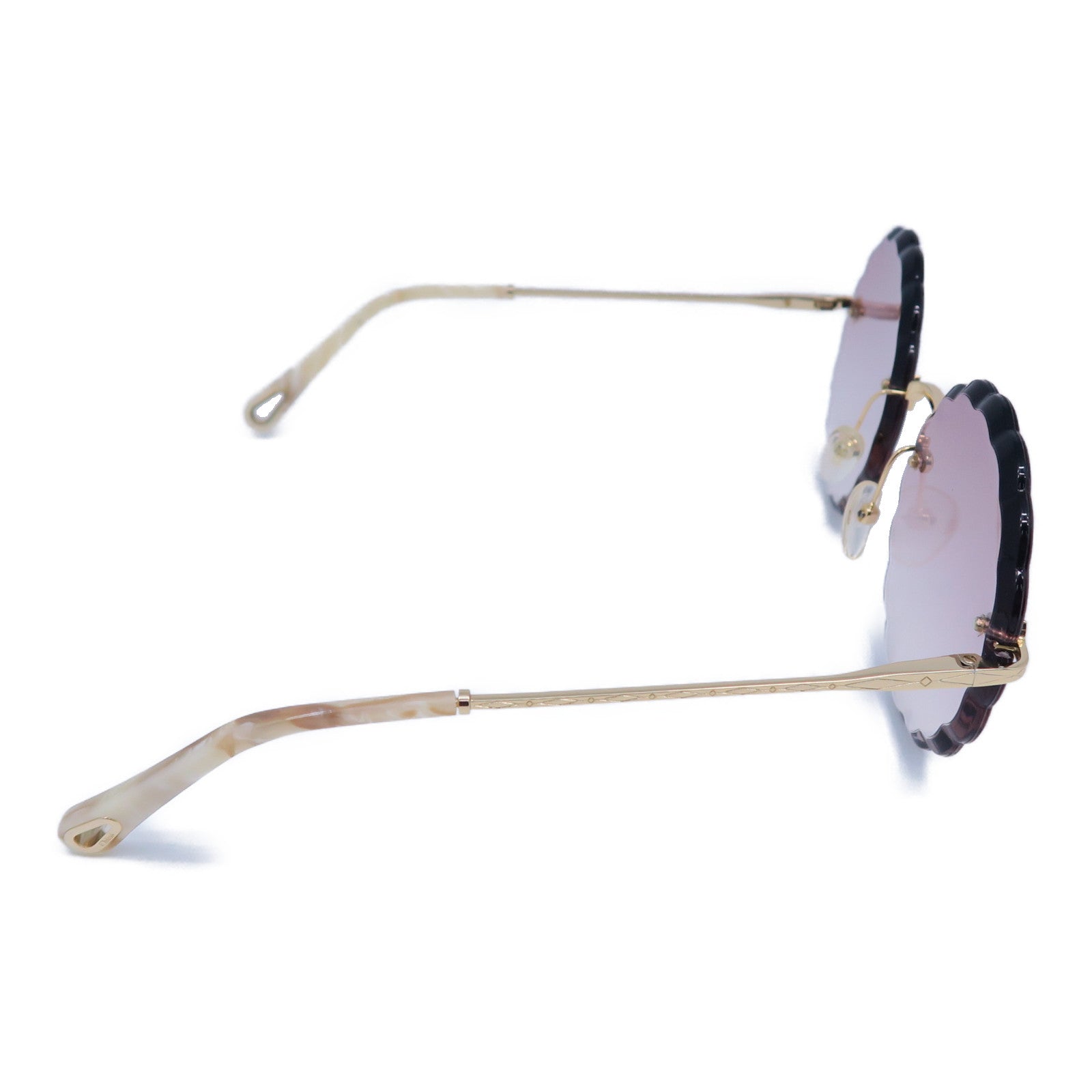 Chloe 金屬/PVC Sunglasses太陽眼鏡紫色/米色
