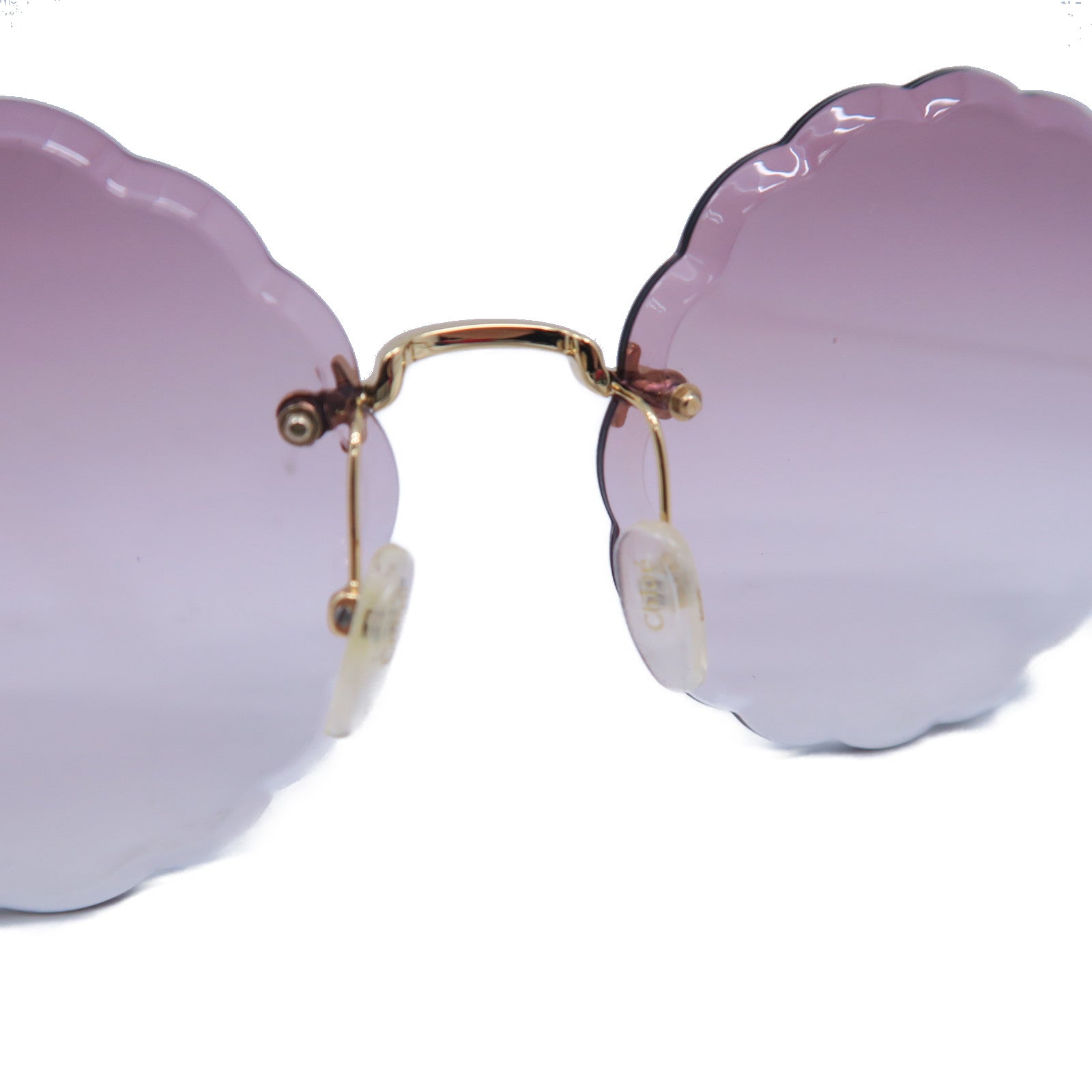 Chloe 金屬/PVC Sunglasses太陽眼鏡紫色/米色