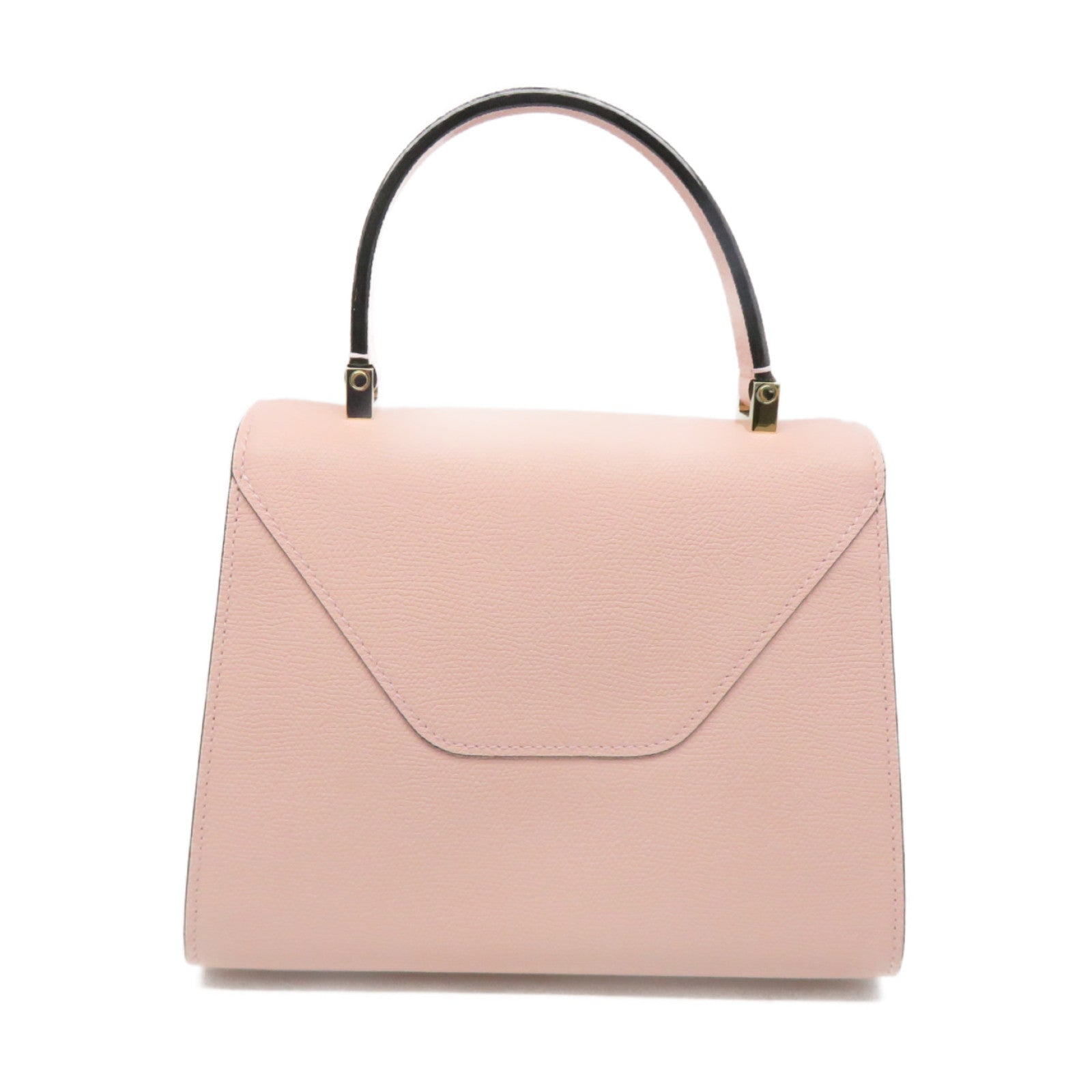 SELECTION Cowhide Leather Valextra Mini Textued 2Way Hand Bag Pink